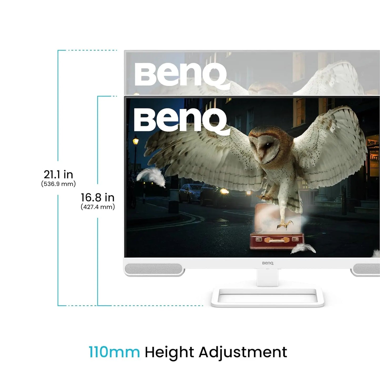 BenQ EW2790U 27” 4K UHD 3840x2160 Entertainment Monitor with 95% P3 AI Contrast 5Wx2 treVolo Speakers White