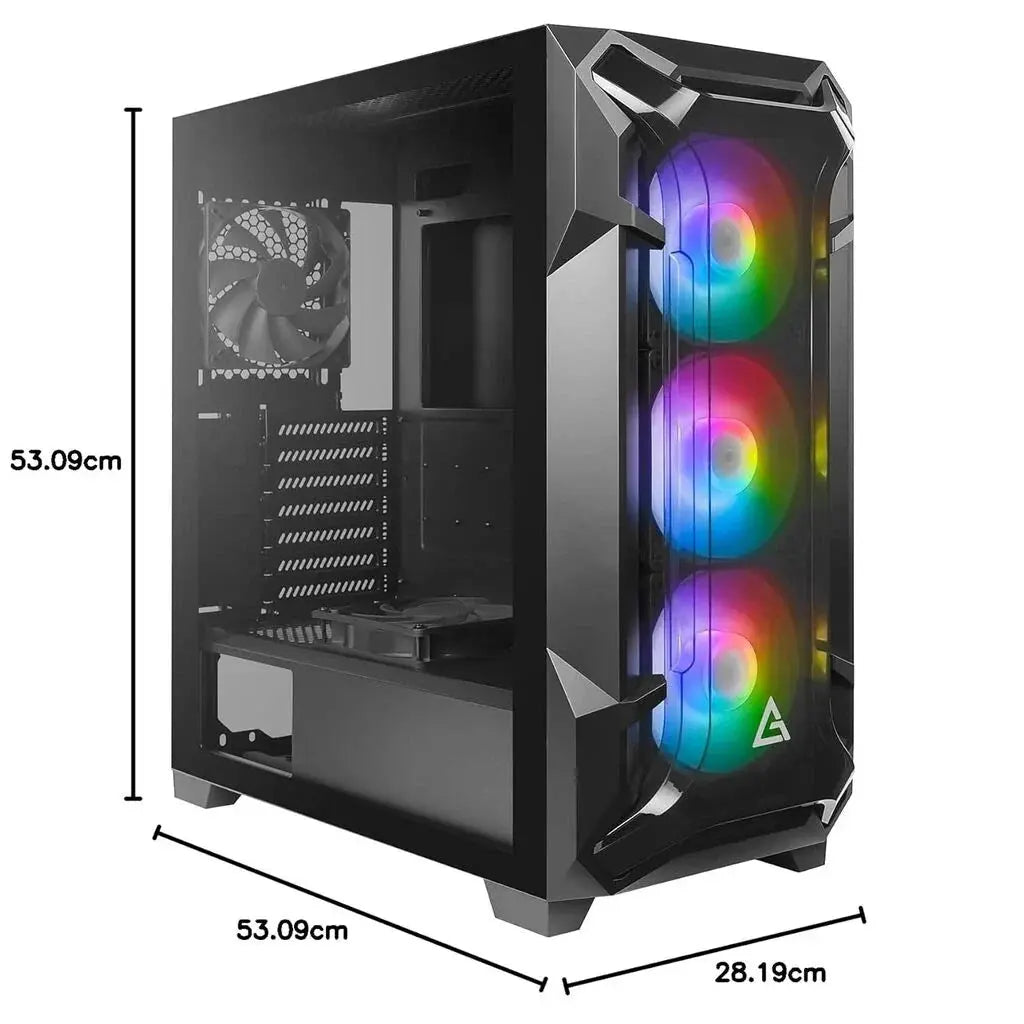 Antec DF600 Flux ARGB Tempered Glass Side Panel ATX Mid Tower Gaming Cabinet - Black