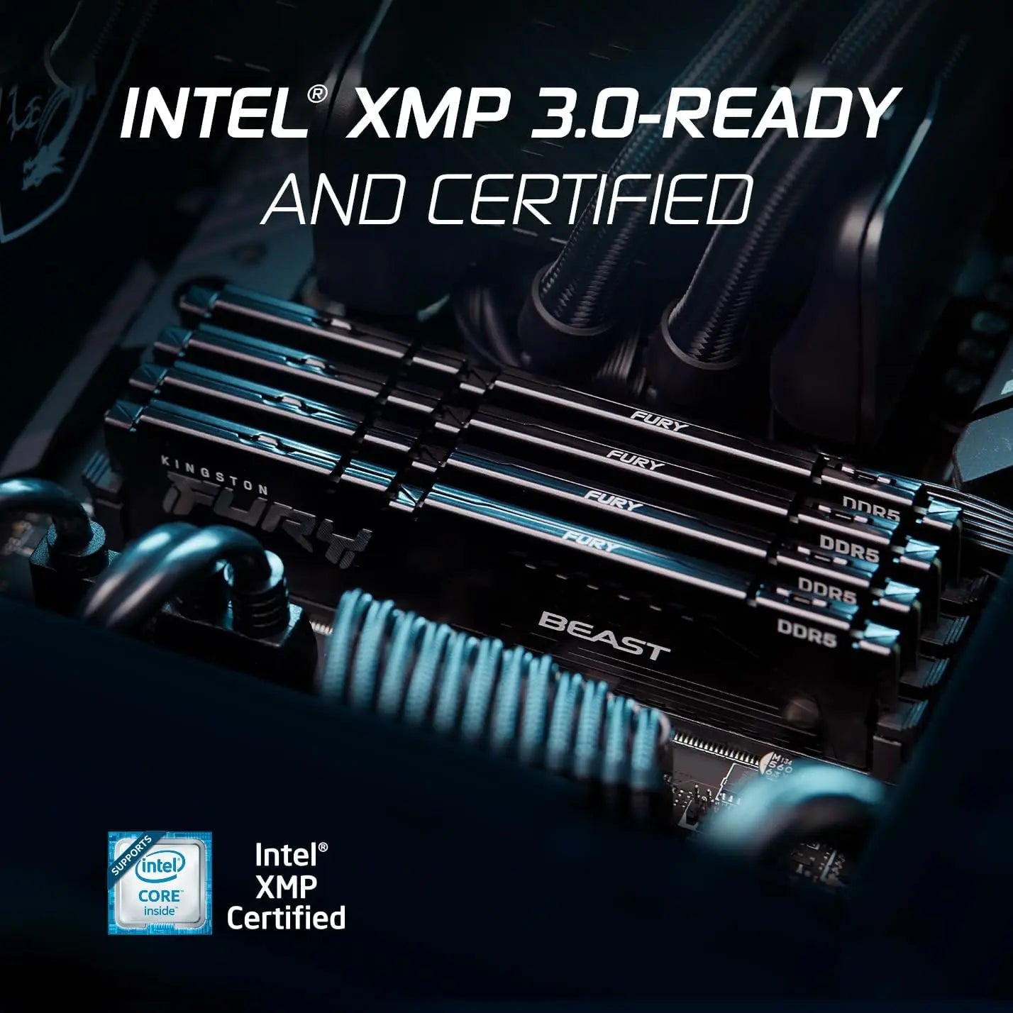 Kingston Fury Beast 32GB DDR5 RAM 6000MHz CL36 Gaming Desktop Memory - Black
