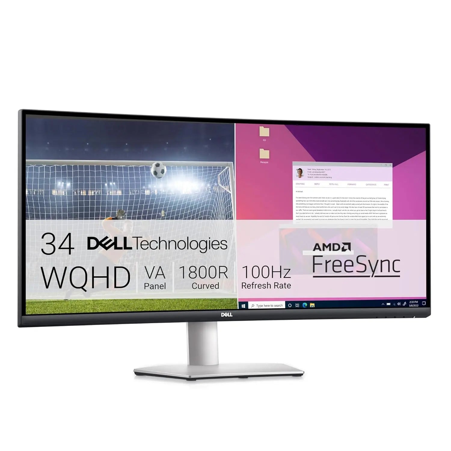 Dell S3423DWC 34" 100Hz 1440p WQHD VA Panel Curved Gaming Monitor with Dual Speakers My Store