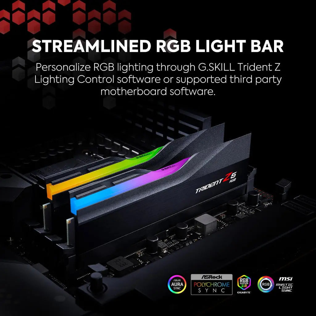 G.Skill Trident Z5 RGB 64GB (2x32GB) DDR5 RAM 6000MHz CL36 Desktop Memory - Black