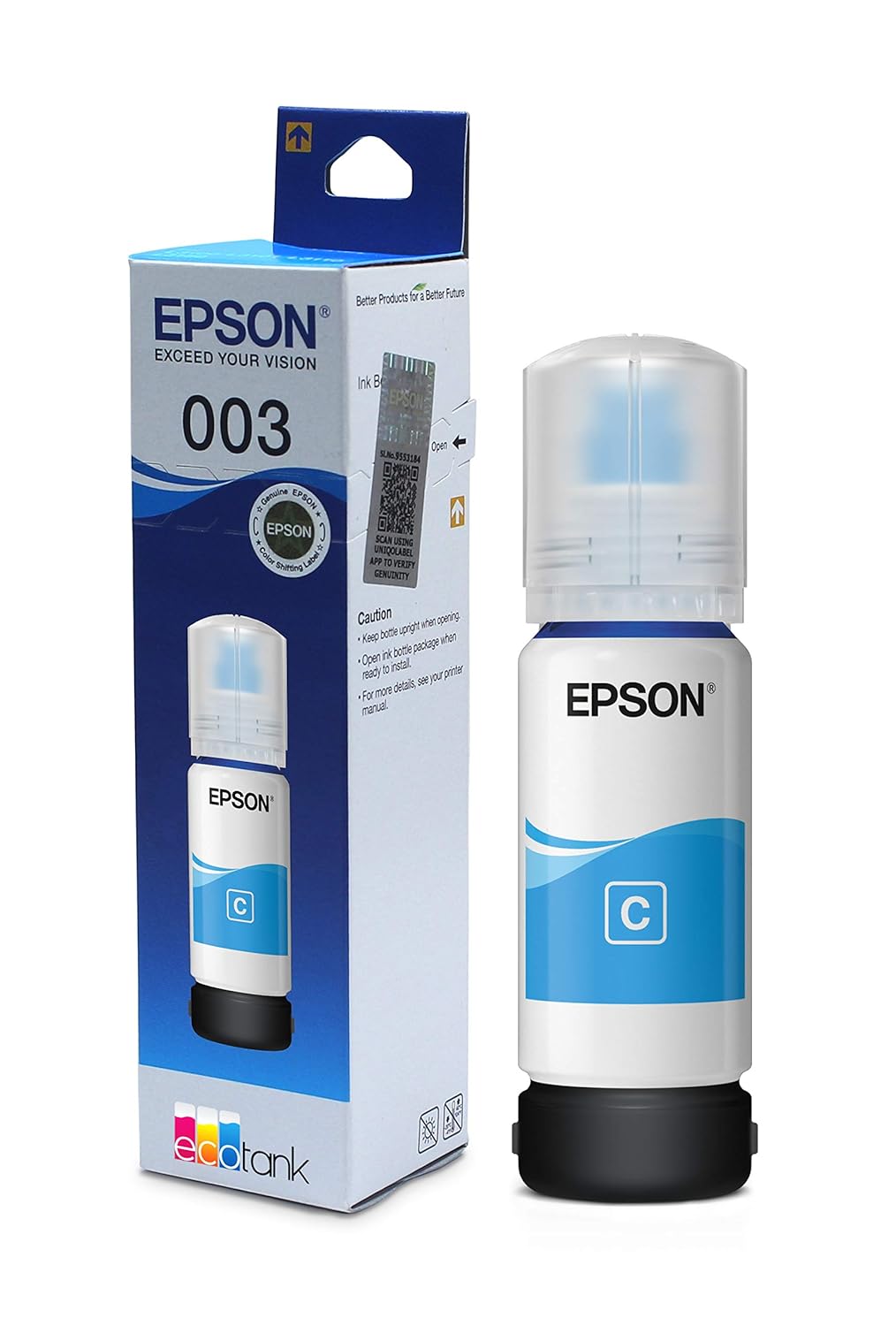 Epson 003 Cyan Genuine Inkjet Ink Bottle 65ml