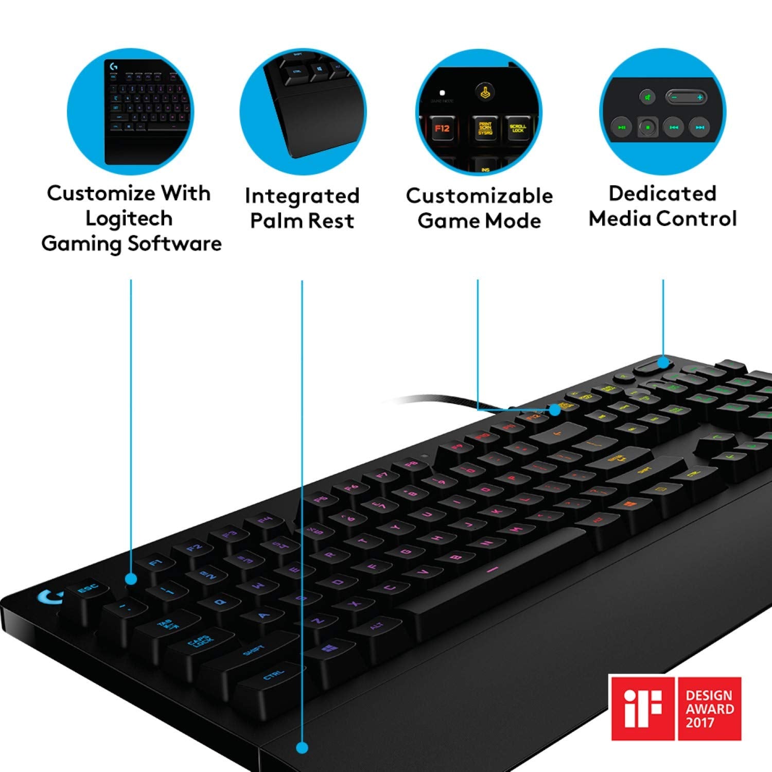 Logitech G213 PRODIGY RGB Gaming Keyboard Black