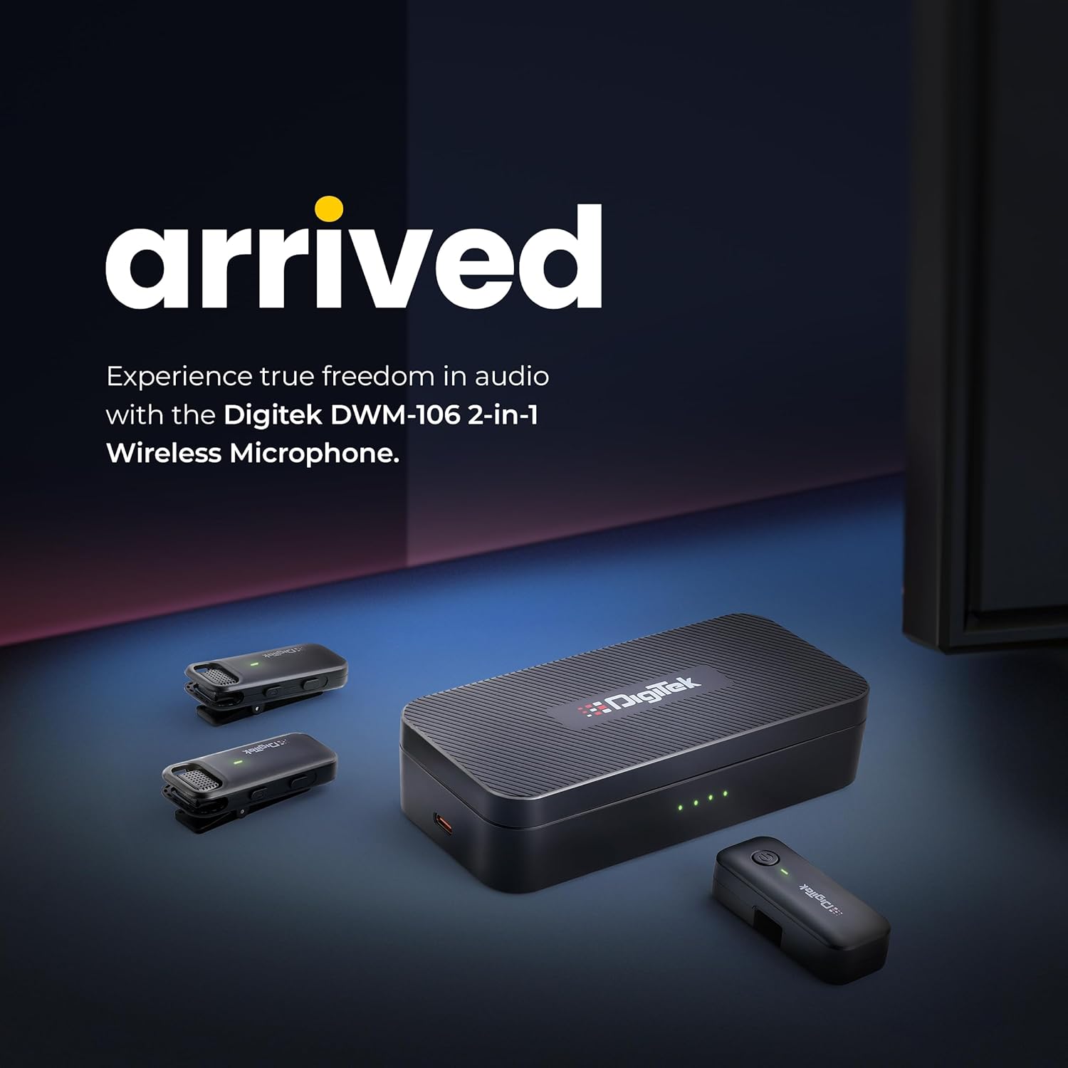 Digitek DWM-106 2-in-1 Wireless Microphone System with Type C & Lightning Connector