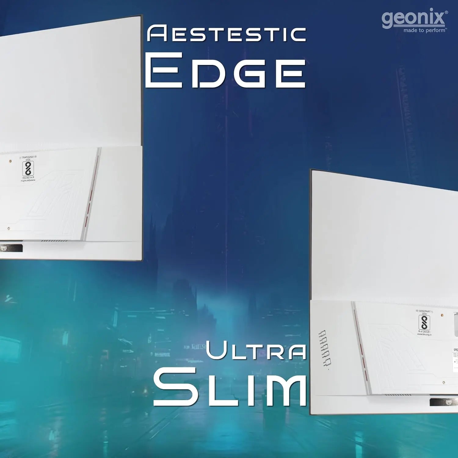 GEONIX Neon 27" 75Hz 1080p FHD  Curved Monitor with Dual Integrated Speakers - White My Store