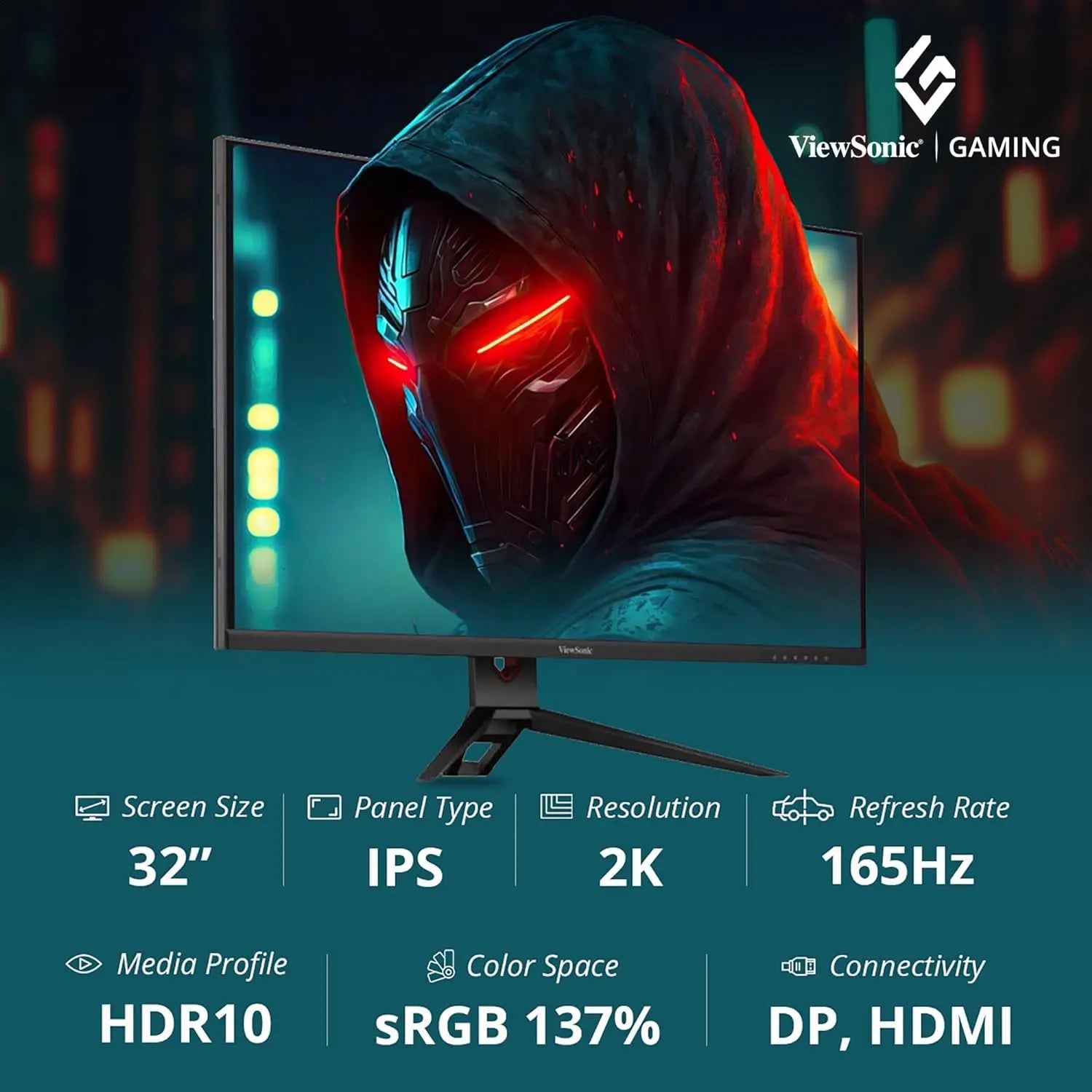 ViewSonic VX3219-2K-PRO-2 32" 165Hz 2K QHD HDR10 IPS Panel Premium Gaming Monitor My Store