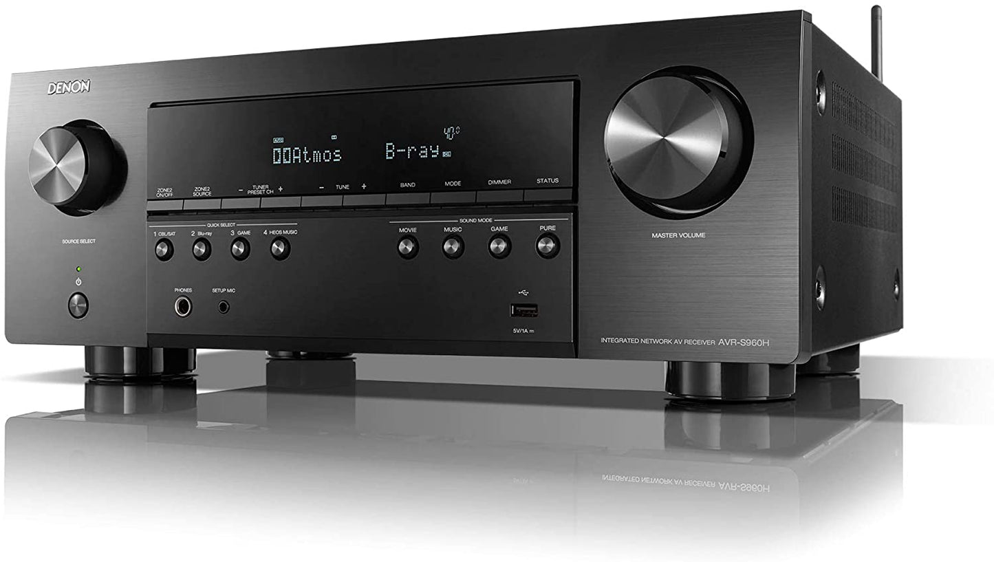 Denon AVR-S960H 8K Ultra HD 7.2 Channel (90Watt X 7) AV Receiver 2020 Model - Built for Gaming, Music Streaming, 3D Audio & Video, Alexa + HEOS, Black Visit the Denon Store