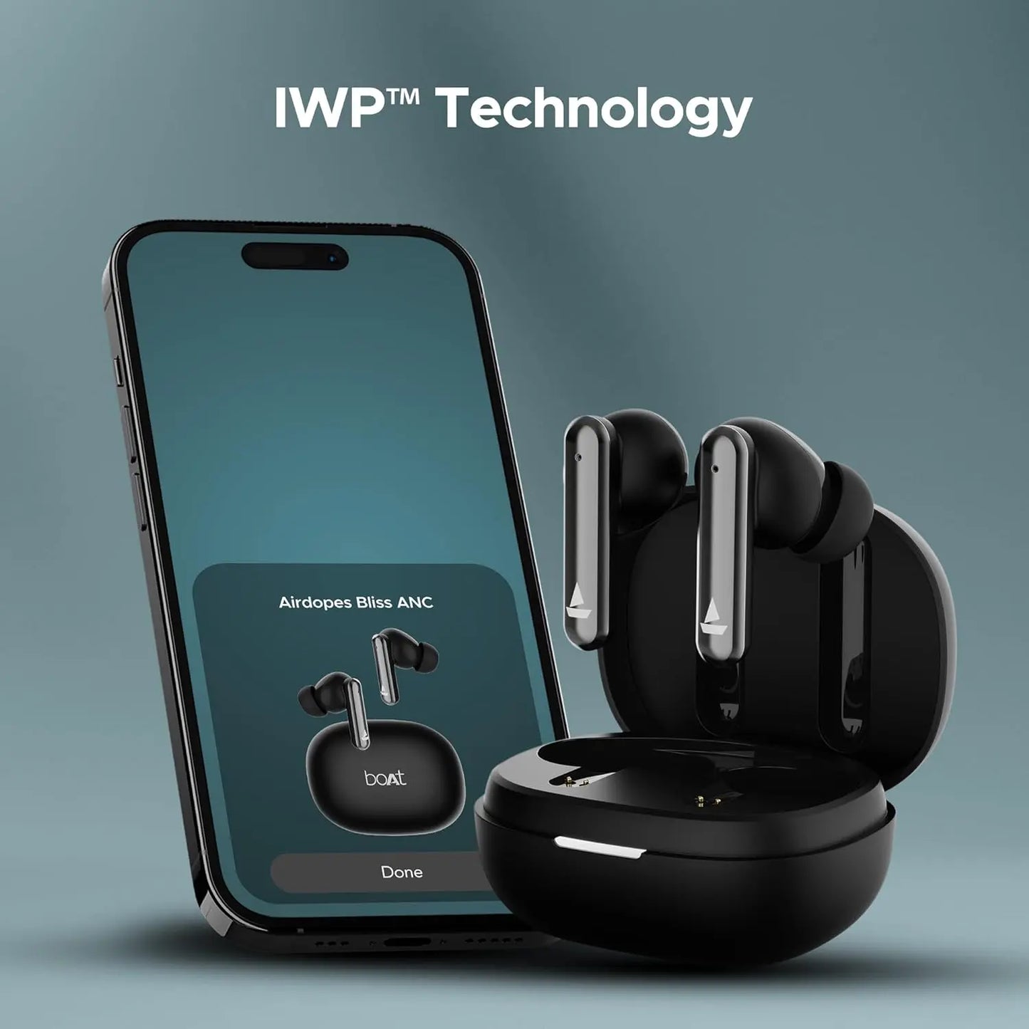 boAt Airdopes Bliss ANC in Ear TWS Earbuds (Royal Black) My Store