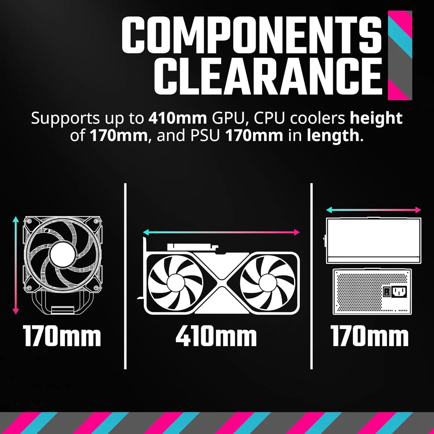 Cooler Master MasterBox 600 ARGB E-ATX Tempered Glass Side Panel Mid Tower Gaming Cabinet - Black