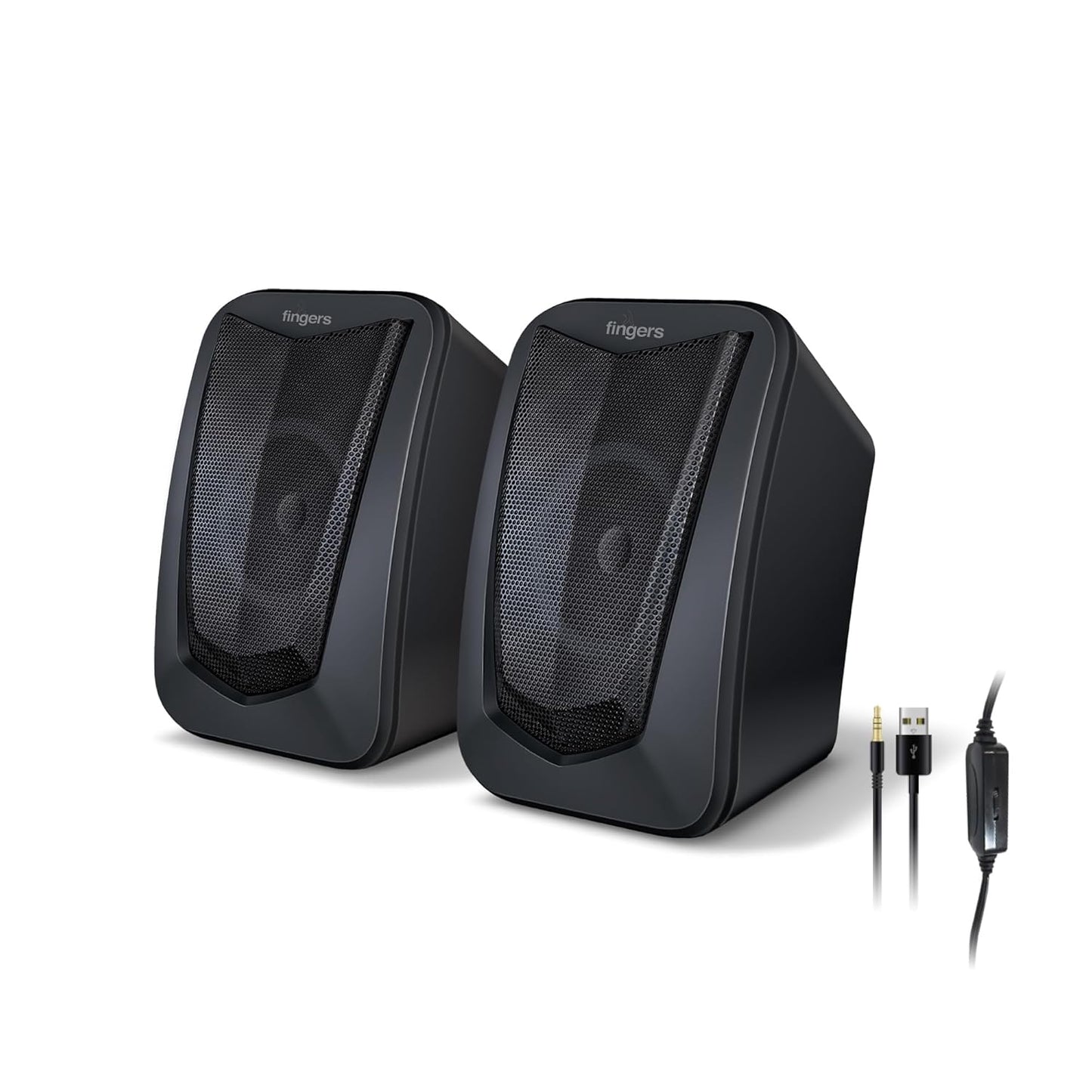 Fingers FunBeats Wired Speaker 6 W 2.0 Channel  Powerful Bass Black