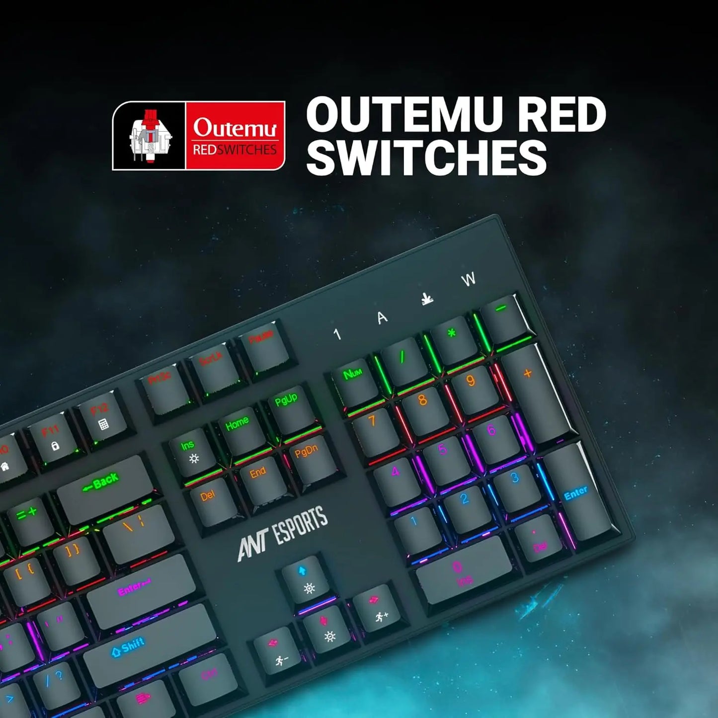 ANT ESPORTS MK3200 V2 MECHANICAL GAMING KEYBOARD MULTICOLOR LED BACKLIT WIRED -BLUE SWITCH