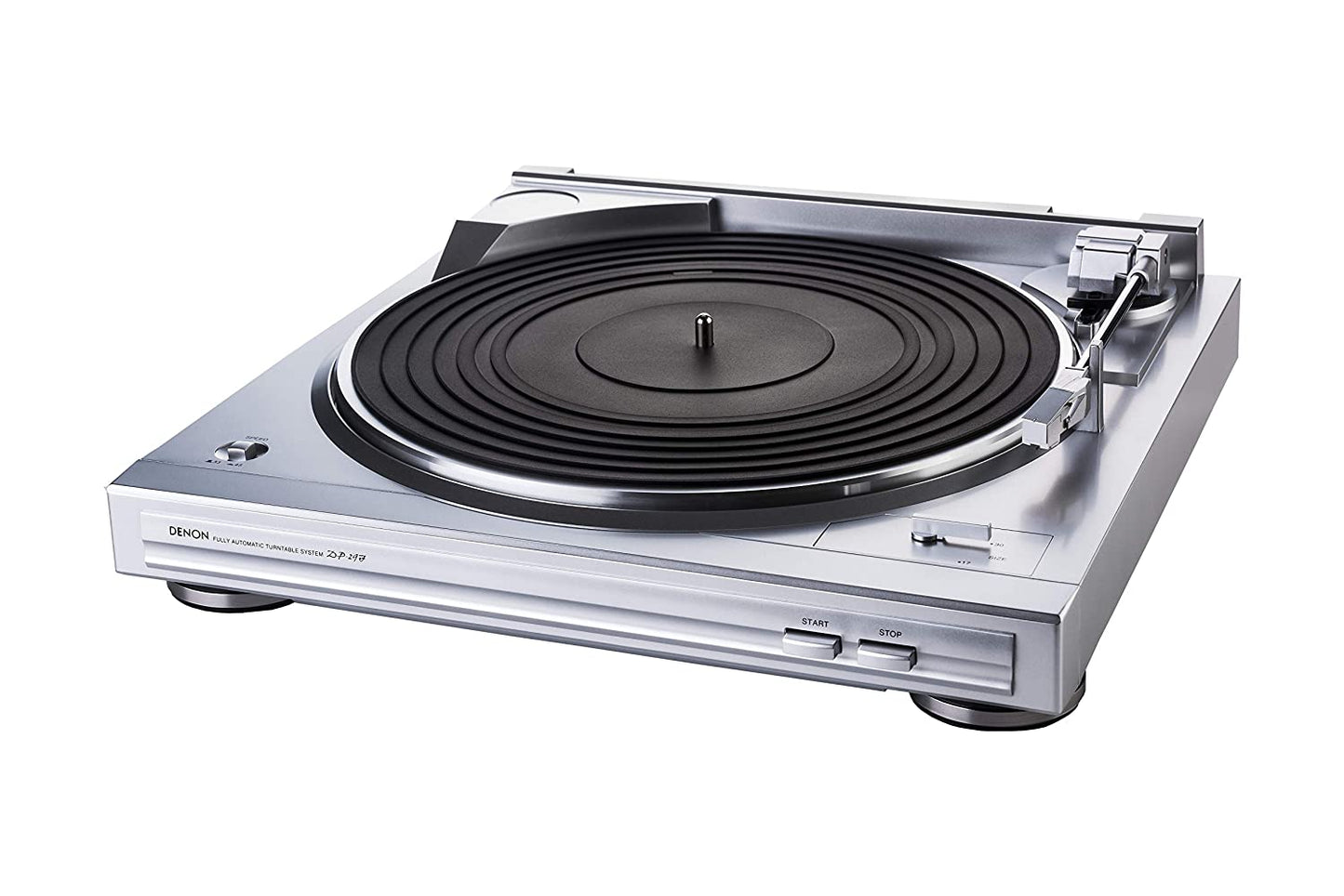 Denon DP-29F Automatic Belt-Drive Analog Turntable with Pre-Mounted Cartridge and Built-in Phono Preamp - Silver