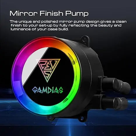 Gamdias CHIONE P2-360R AIO Liquid Cooler with Triple 120mm RGB Silent Fan and Remote Controller