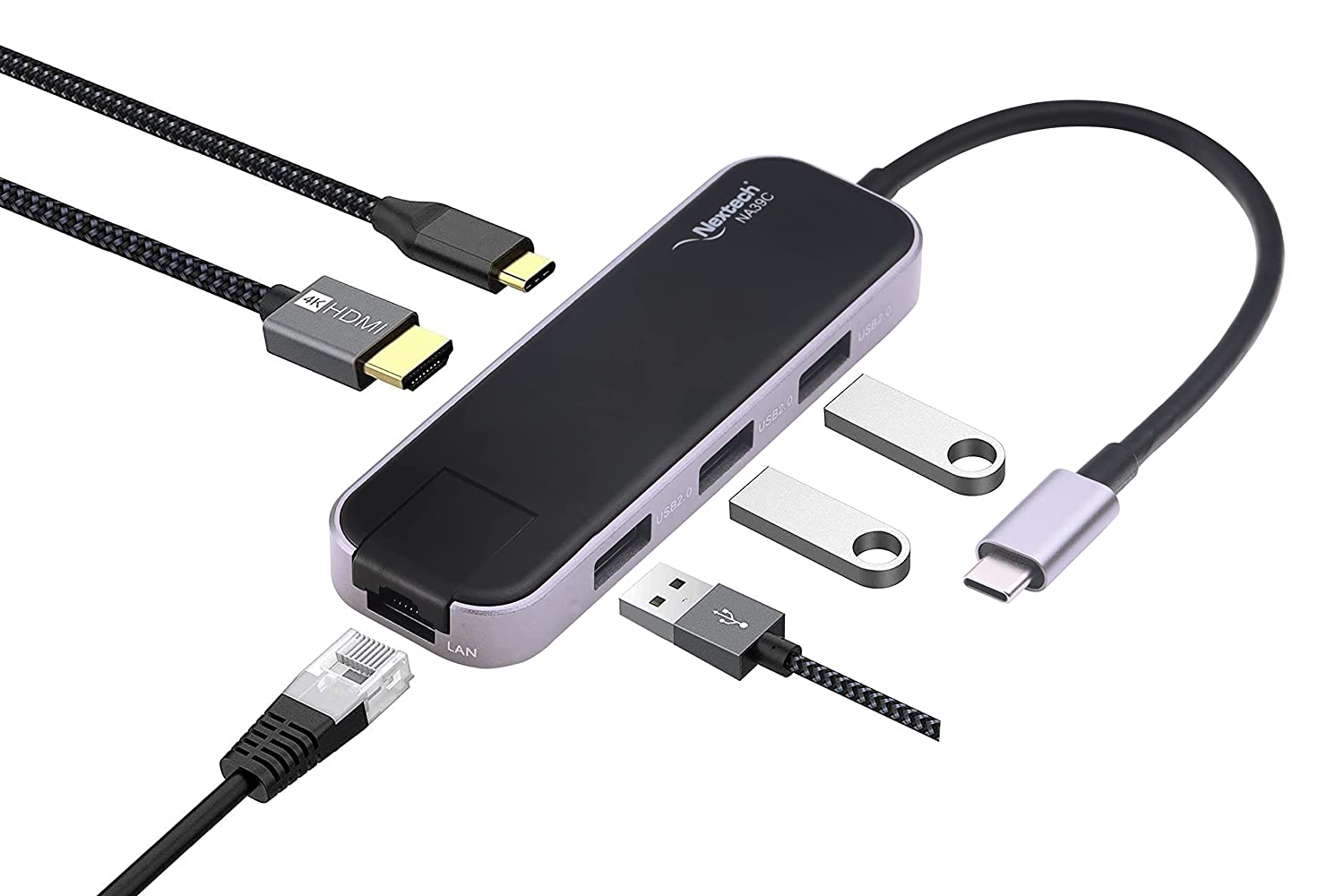 Nextech USB-C to 6 in 1 Dock with Ethernet NA39C