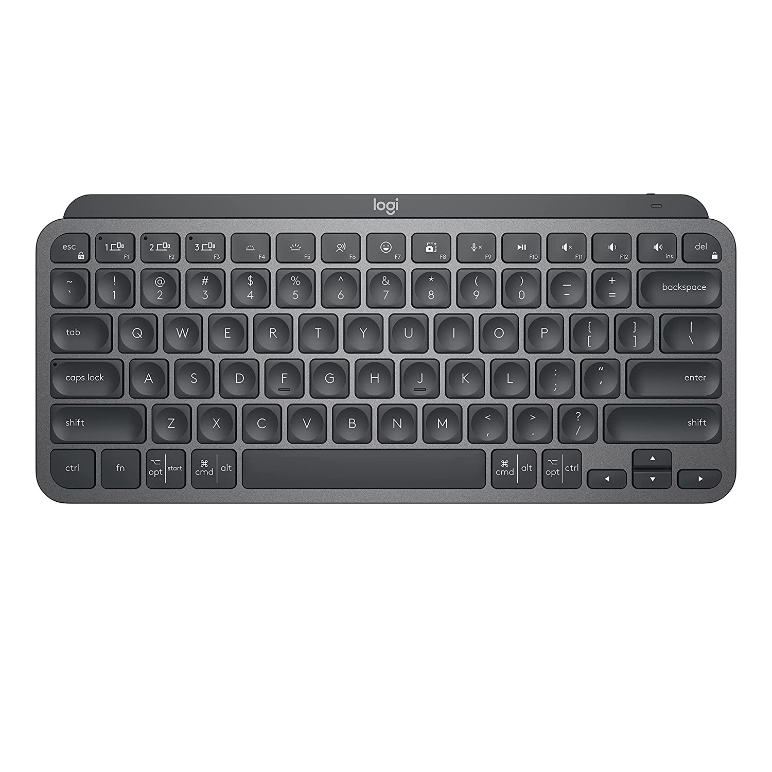 Logitech MX Keys Mini, Compact, Bluetooth, Backlit, USB-C, Metal Build Wireless Multi-device Keyboard  Graphite