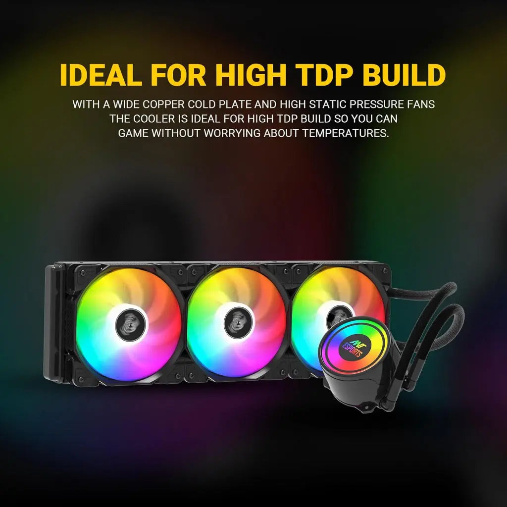 Ant Esports ICE-360 360mm ARGB  AIO CPU Liquid Cooler - Black