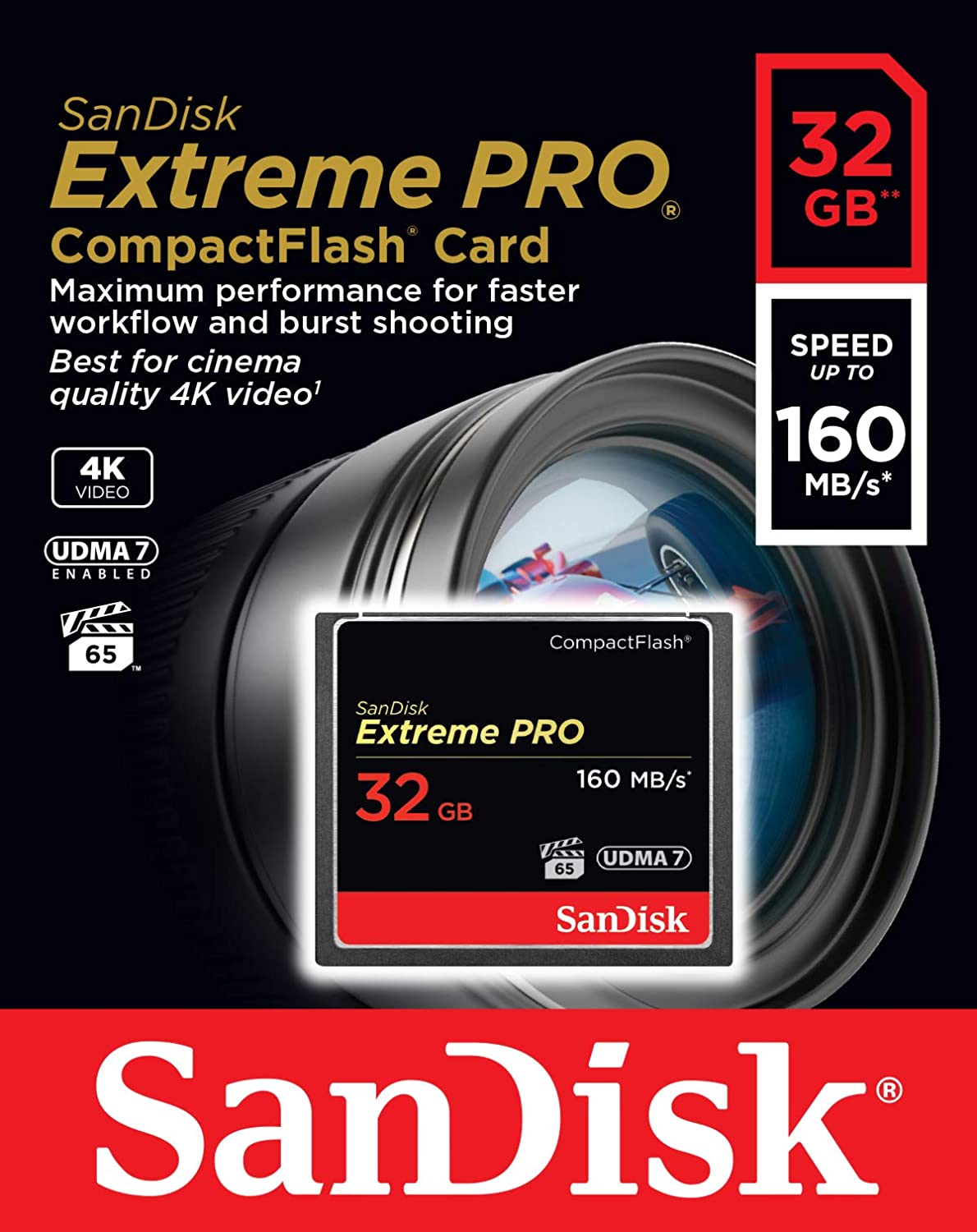 SanDisk 32GB Extreme Pro CompactFlash Memory Card  160MB/s