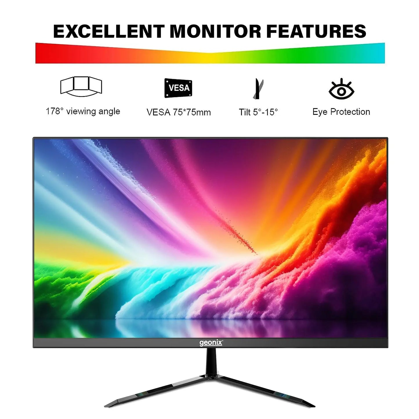 GEONIX 22 Inch Full HD IPS 75Hz 100% sRGB 178° Wide Viewing Angle PC Monitor My Store