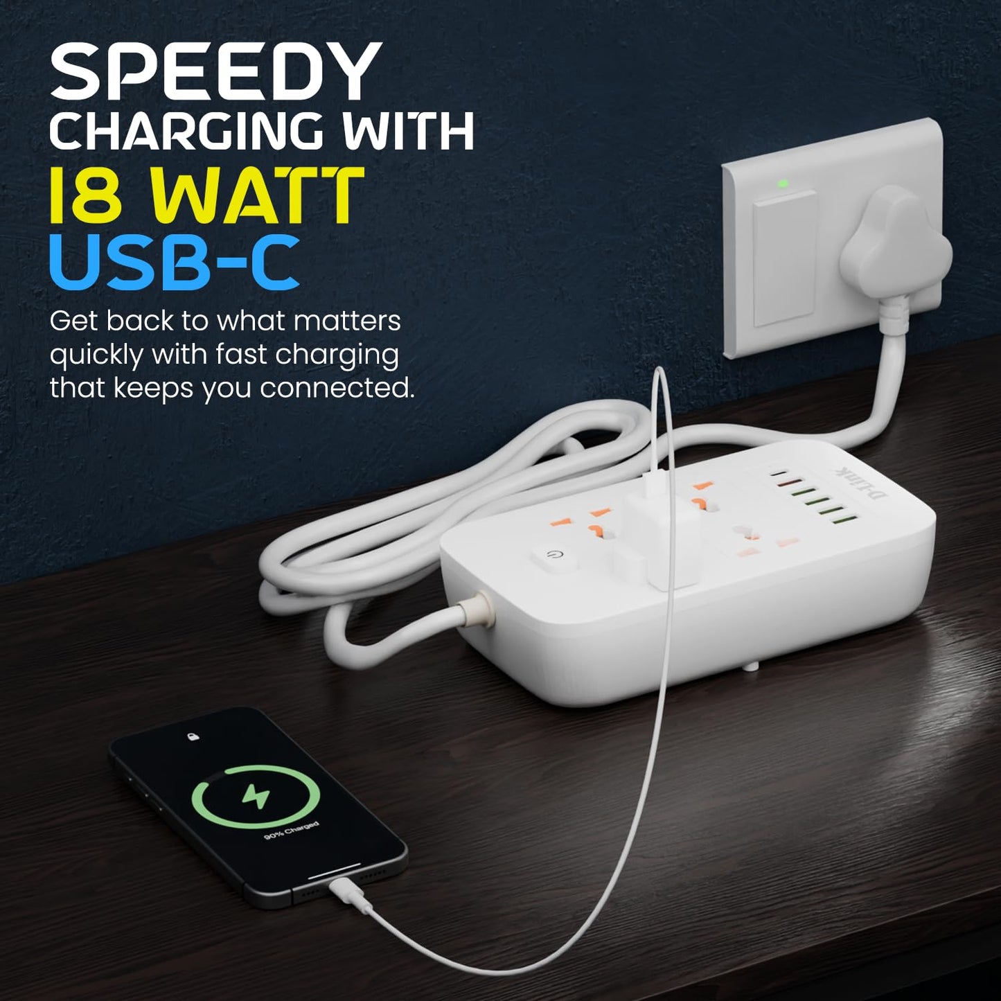 Dlink Addon Spike Extension cord Power strip 1500W DPA-F451