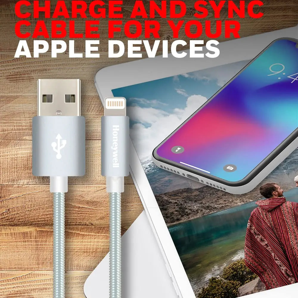 Honeywell Lightning Cable 1.2m Braided Silver HC000018