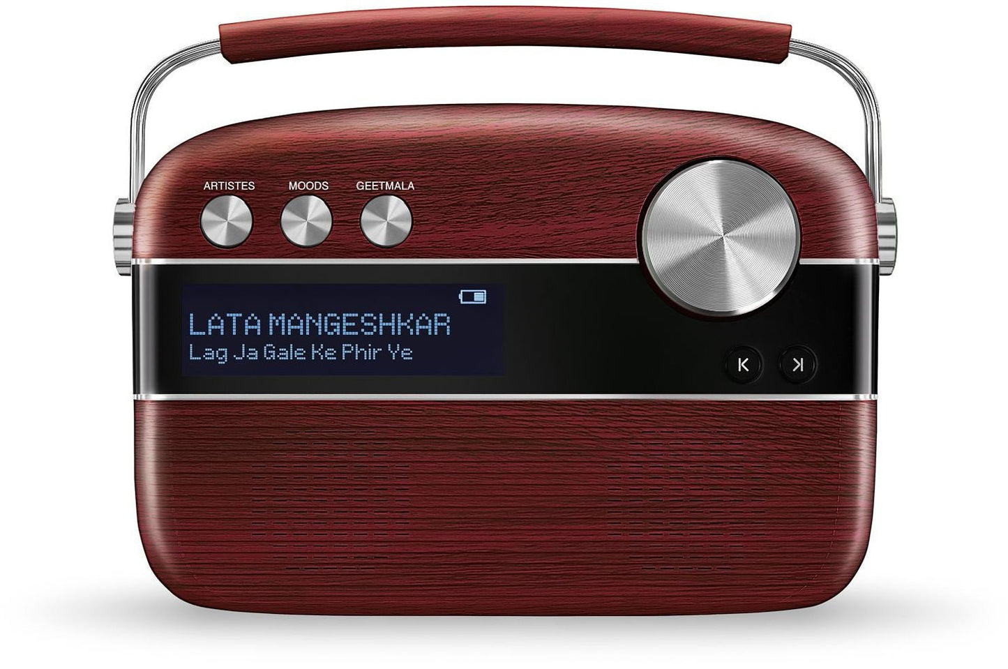 Saregama Carvaan Portable Wireless Speaker with USB FM Bluetooth & 5000 Pre Installed Songs - Cherywood Red