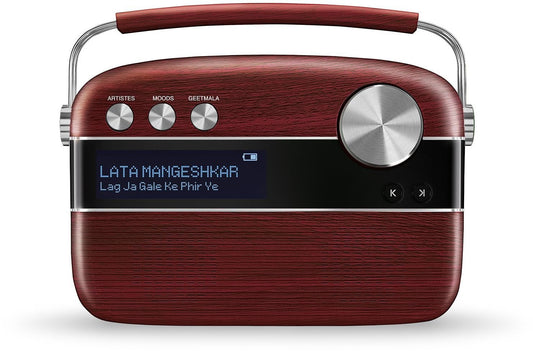Saregama Carvaan Portable Wireless Speaker with USB FM Bluetooth & 5000 Pre Installed Songs - Cherywood Red