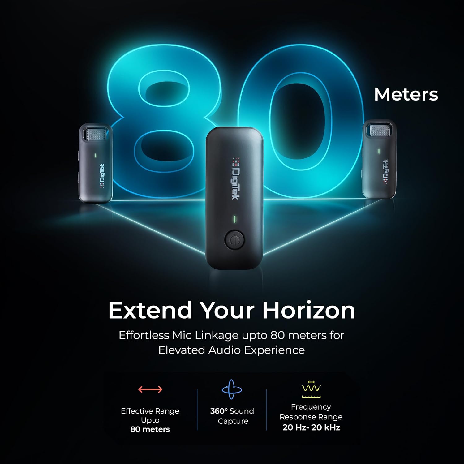 Digitek DWM-106 2-in-1 Wireless Microphone System with Type C & Lightning Connector