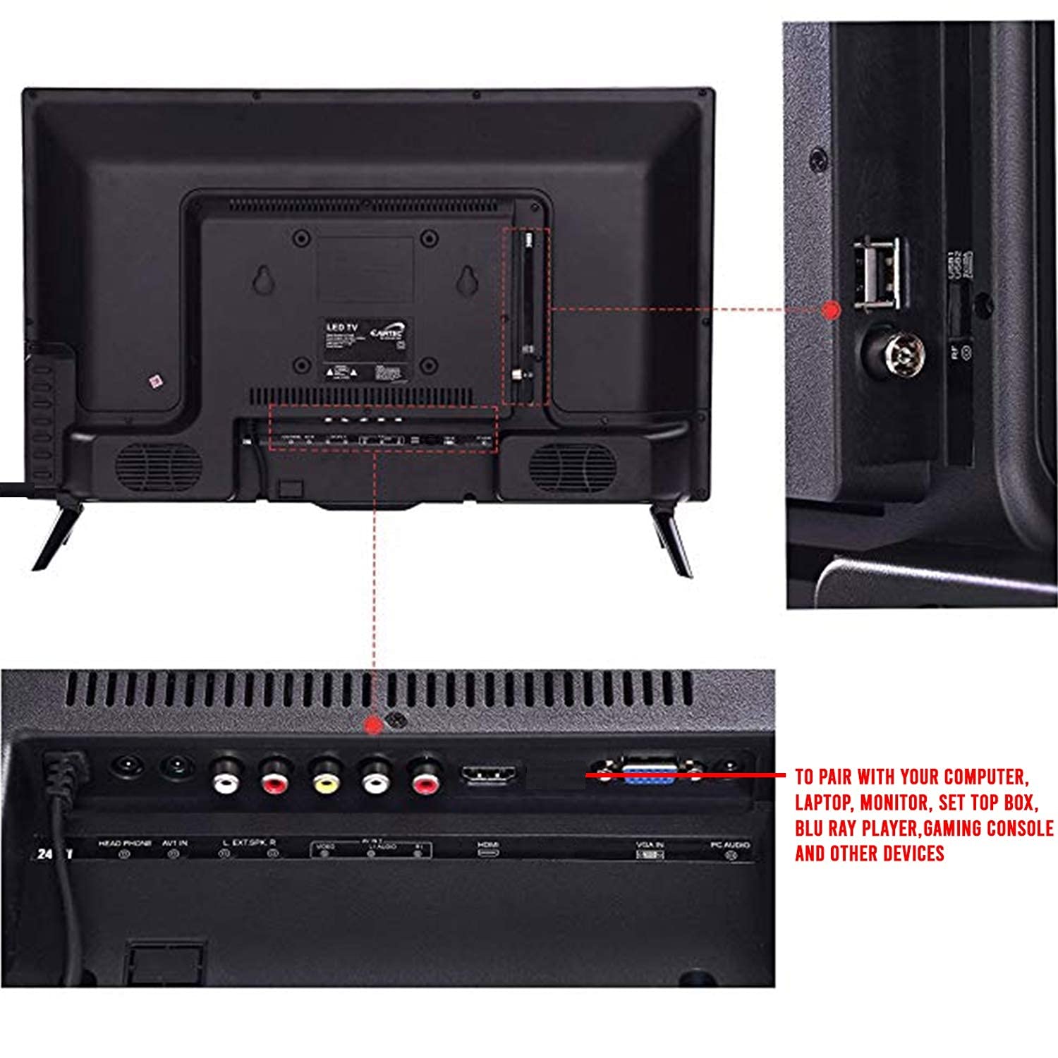 eAirtec 32 inches HD Ready Smart LED TV 32DJSM   Black