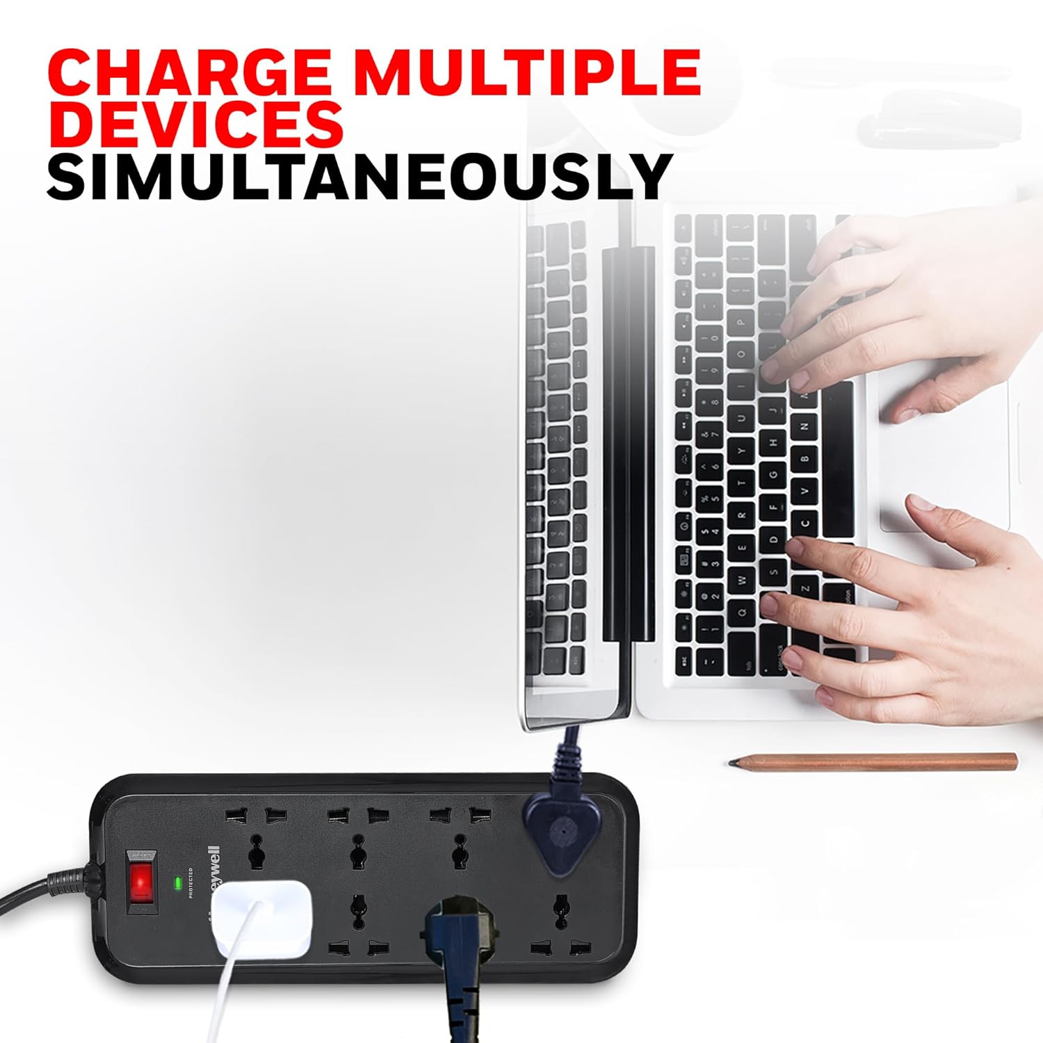 Honeywell 8 Out Surge Protector Extension Cord