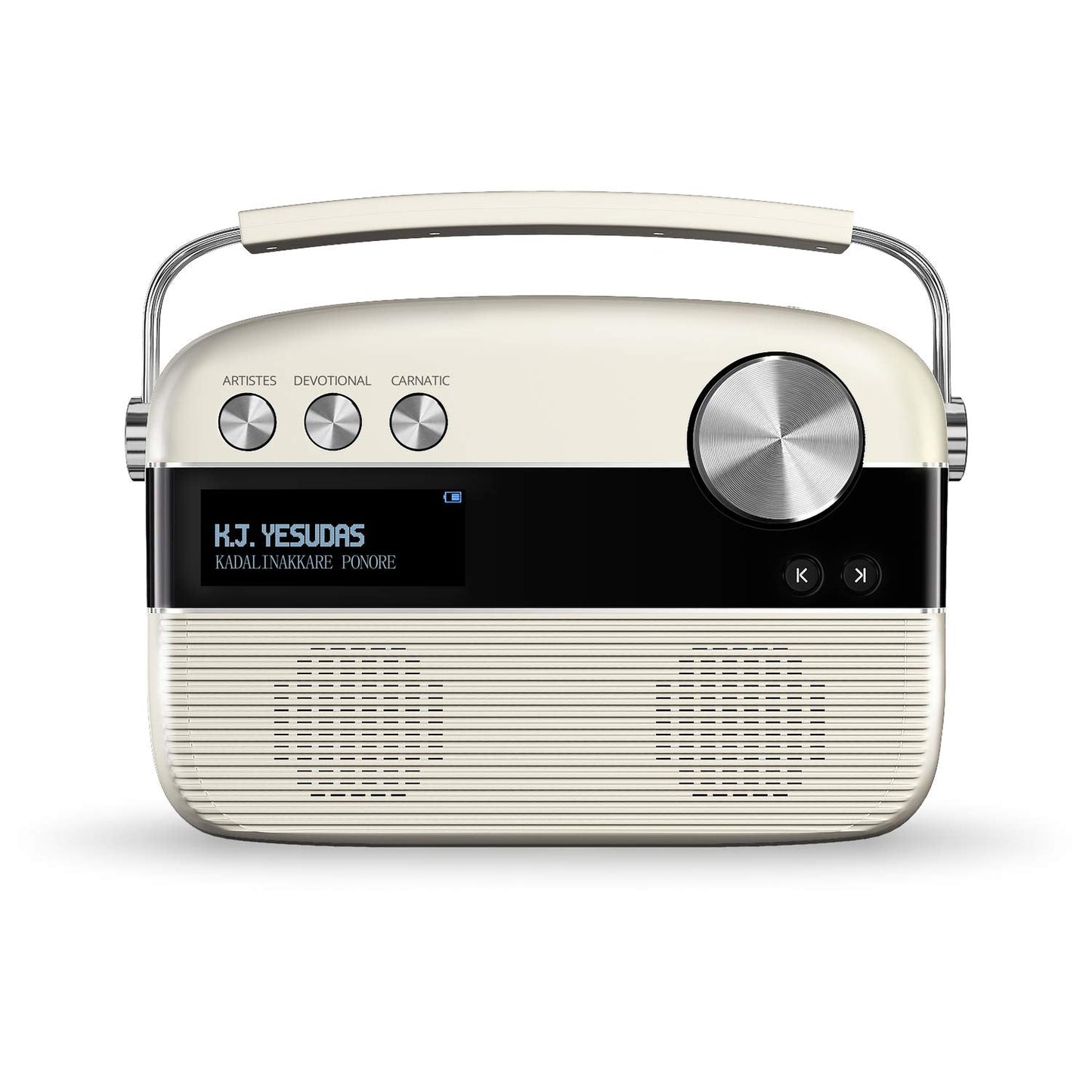 Saregama Carvaan Portable Wireless Speaker with USB FM Bluetooth & 5000 Pre Installed Songs - Porcelain White