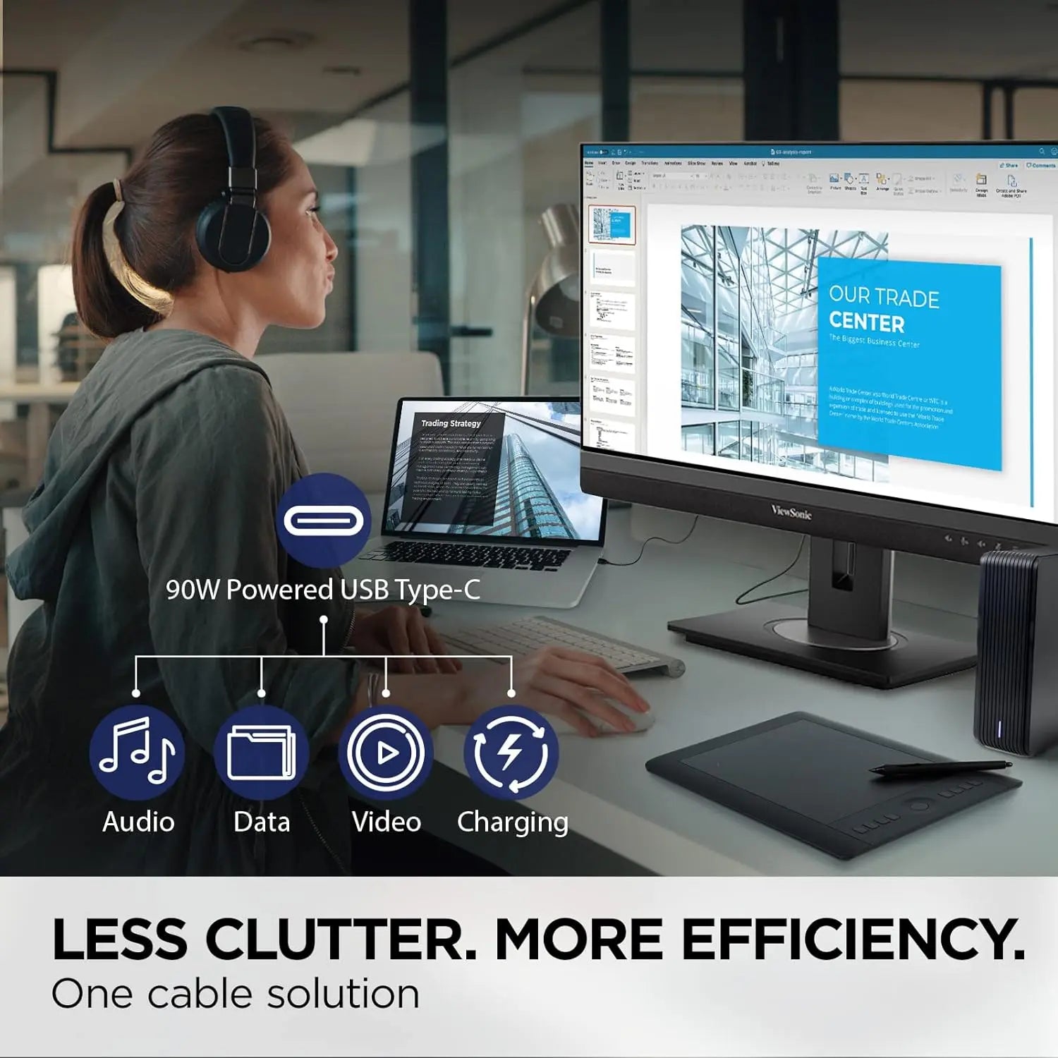 ViewSonic VG2756V-2K 27” 2K QHD USB Type-C Professional Monitor with Integrated Speakers & Webcam My Store