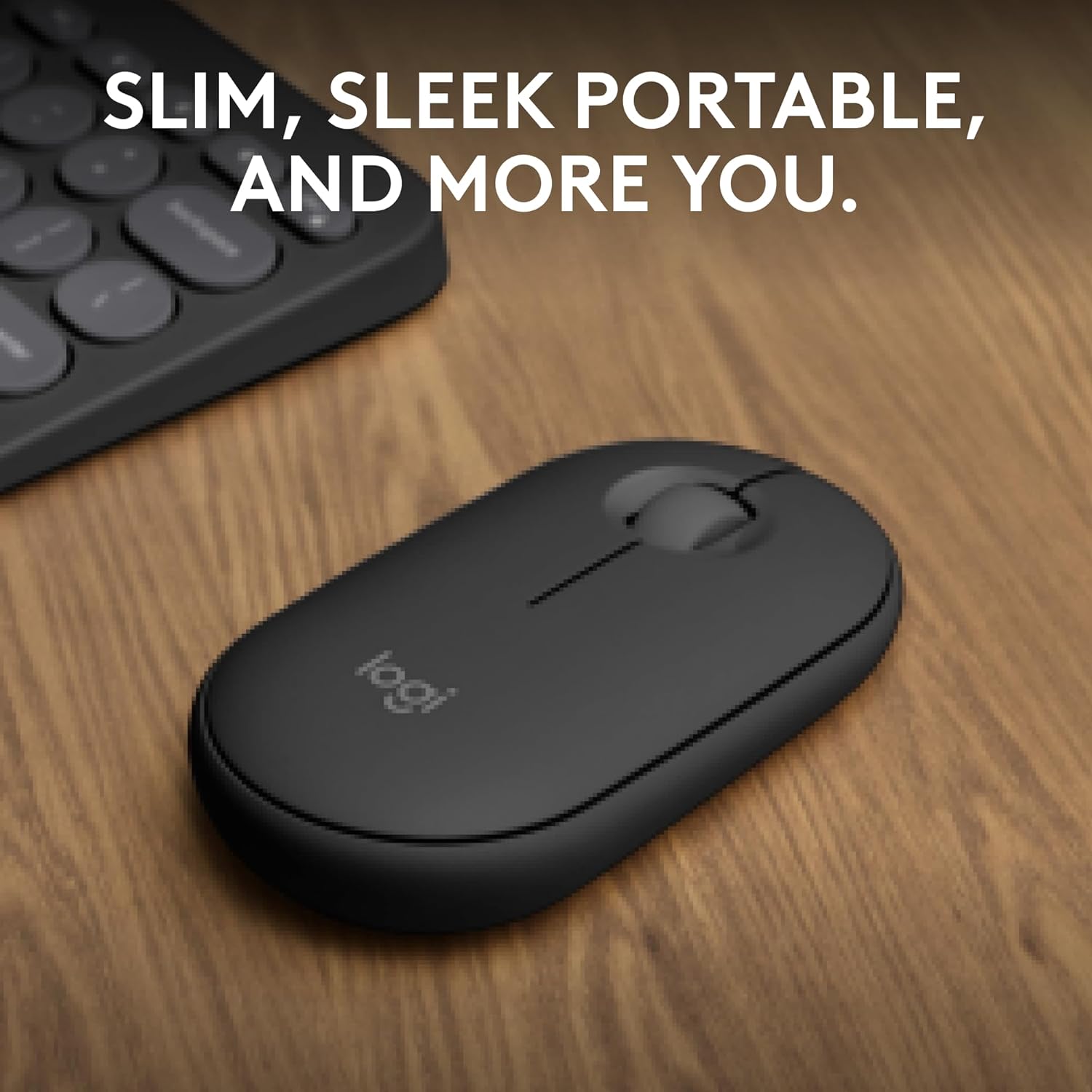 Logitech Pebble Mouse 2 M350s Slim Bluetooth Wireless Mouse, Portable, Lightweight Tonal Graphite