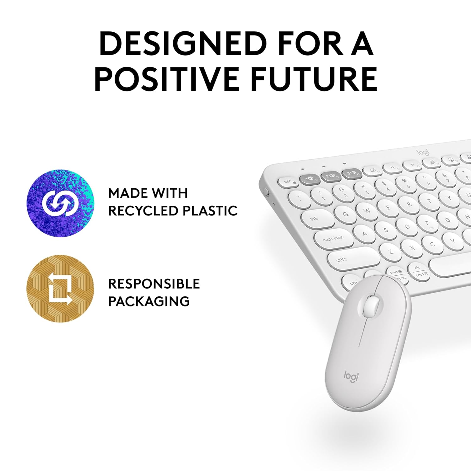 Logitech Keyboard Mouse Pebble 2 Combo White