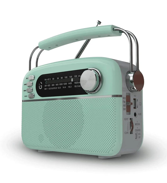 iGear Evoke Retro Modern style Radio and MP3 player with FM/AM/SW, 3 bands, Bluetooth Speaker