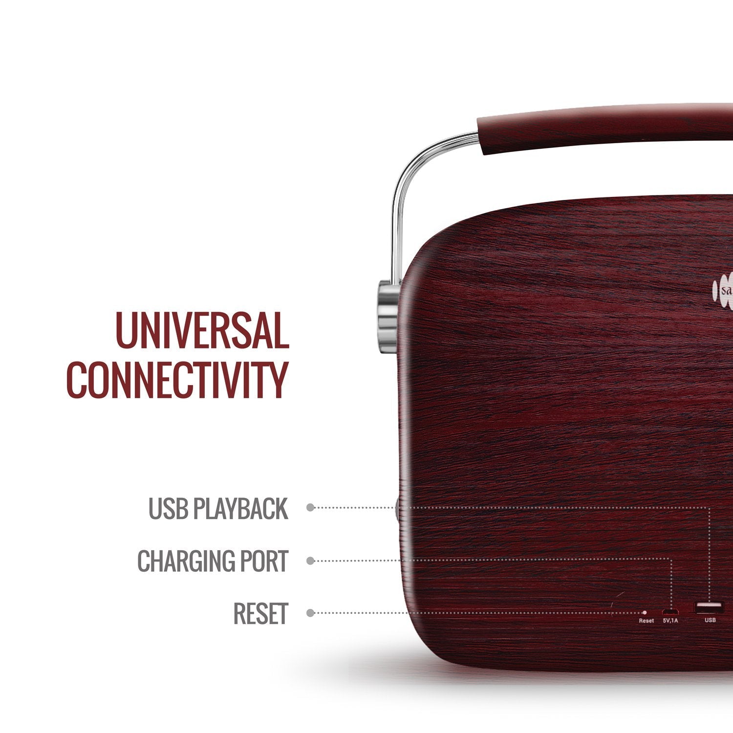 Saregama Carvaan Portable Wireless Speaker with USB FM Bluetooth & 5000 Pre Installed Songs - Cherywood Red