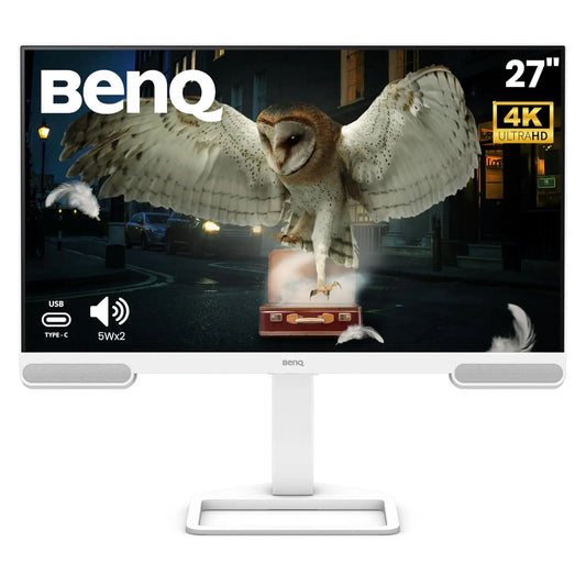 BenQ EW2790U 27” 4K UHD 3840x2160 Entertainment Monitor with 95% P3 AI Contrast 5Wx2 treVolo Speakers White