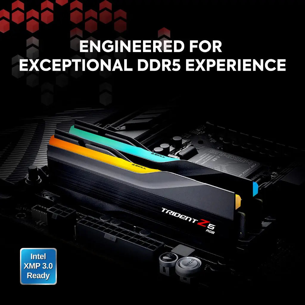 G.Skill Trident Z5 RGB 64GB (2x32GB) DDR5 RAM 6000MHz CL36 Desktop Memory - Black