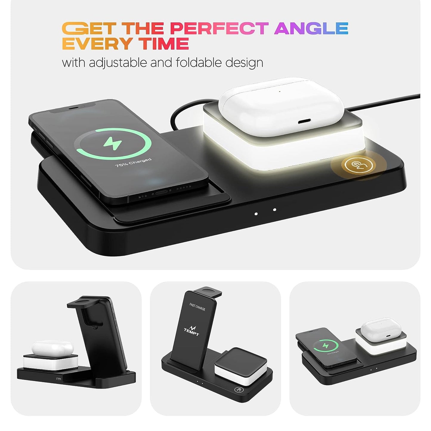 Tempt Lumina Wireless Charger Black