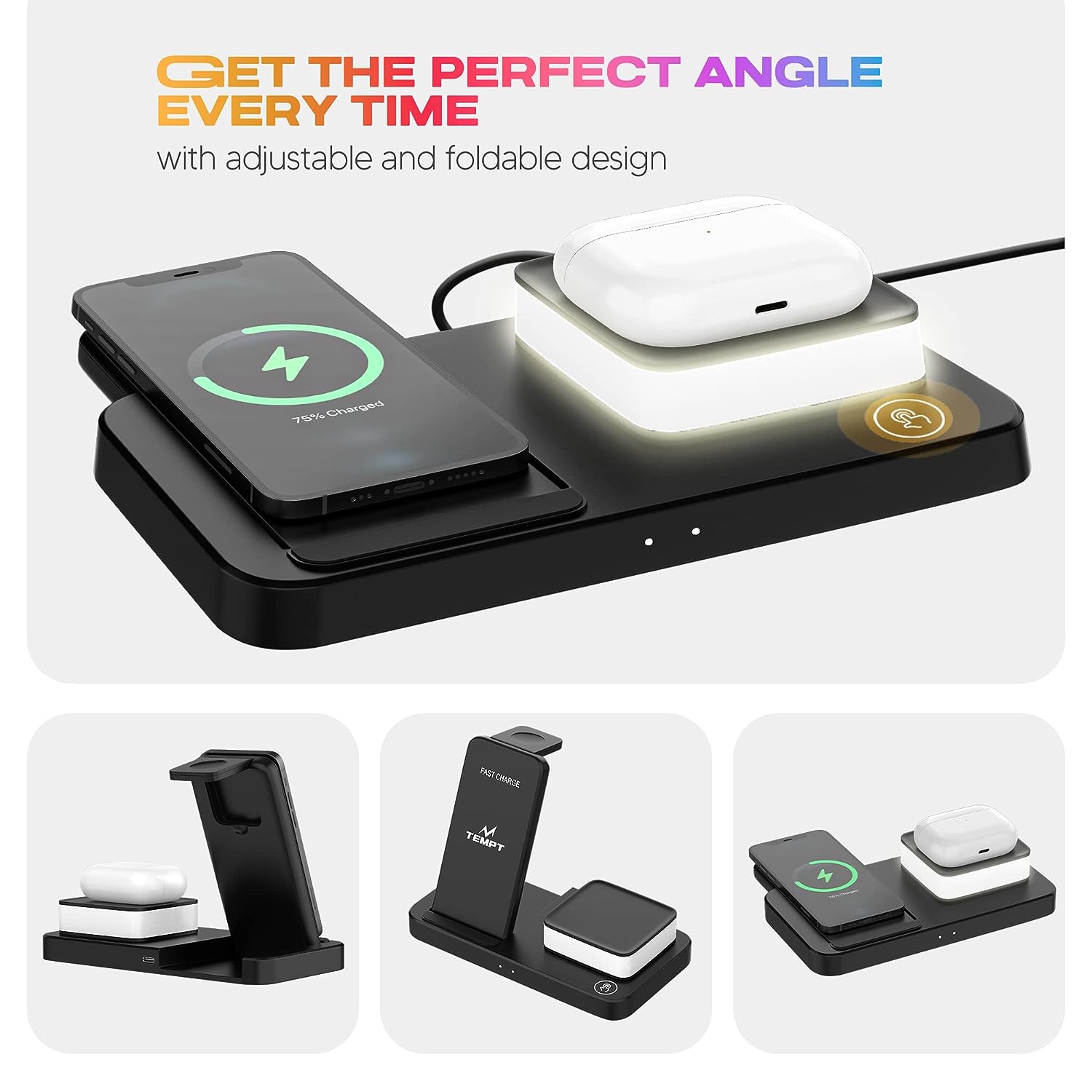 Tempt Lumina Wireless Charger Black