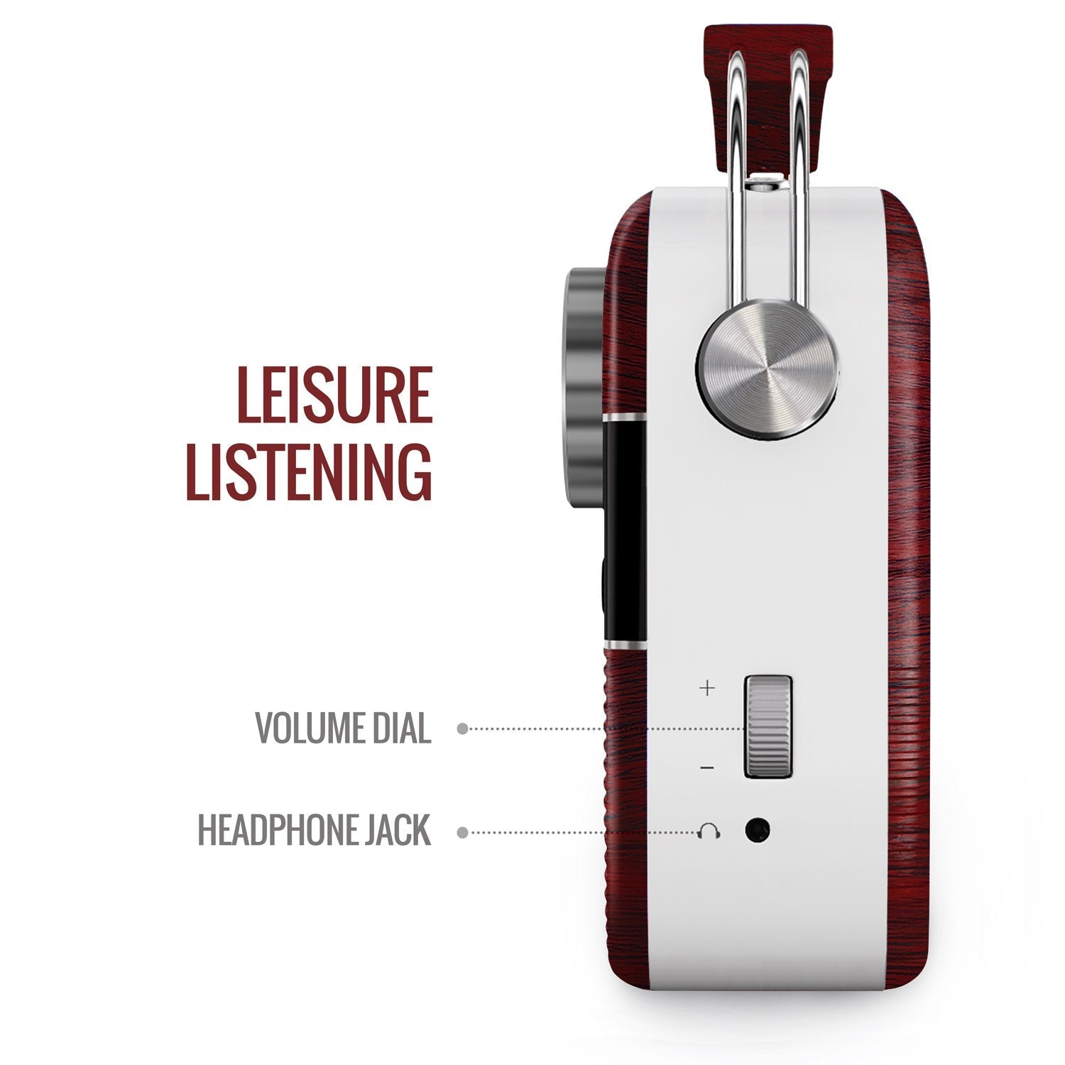 Saregama Carvaan Portable Wireless Speaker with USB FM Bluetooth & 5000 Pre Installed Songs - Cherywood Red