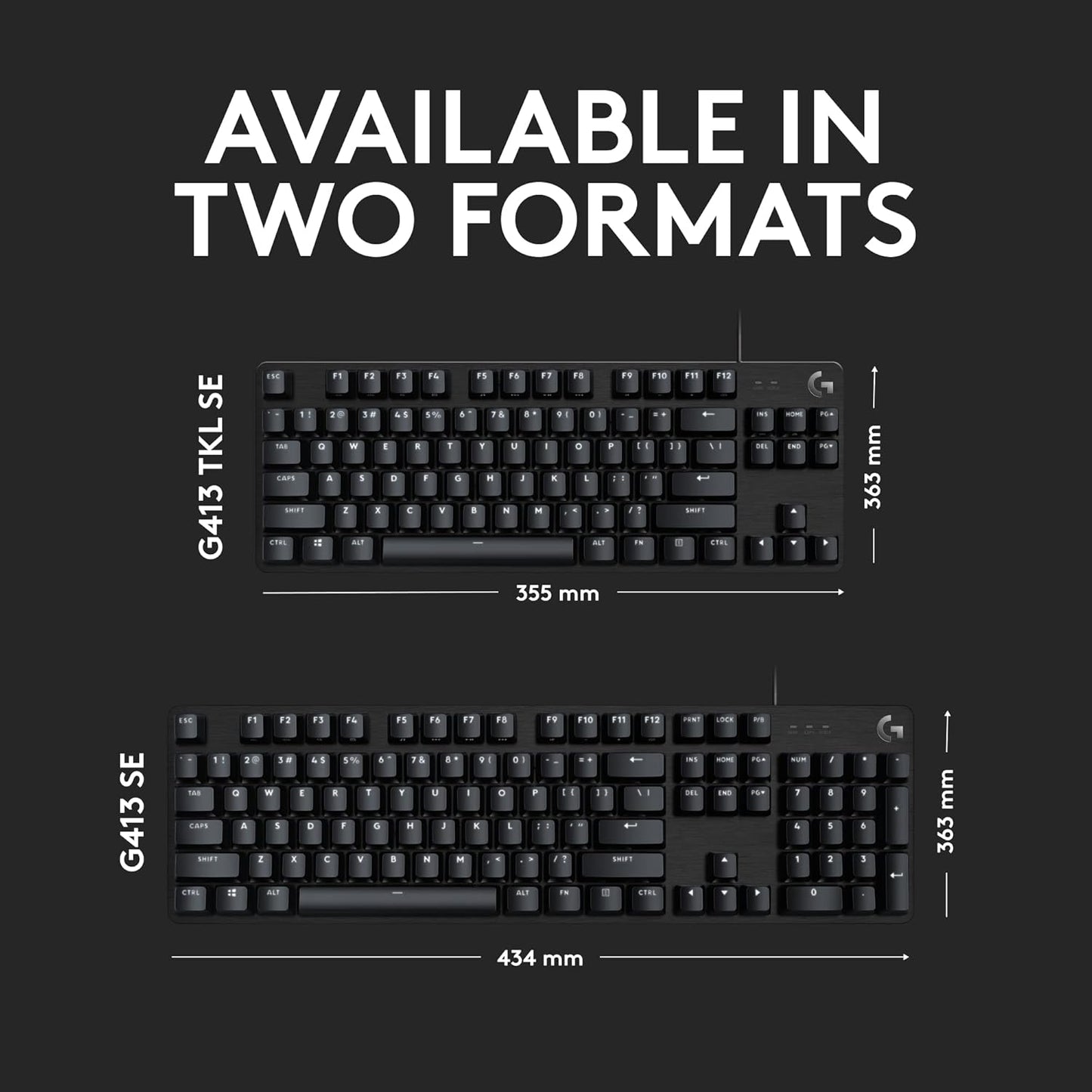 Logitech G413 Se Wired Mechanical Gaming Keyboard - Compact Backlit Keyboard with Tactile Mechanical Switches