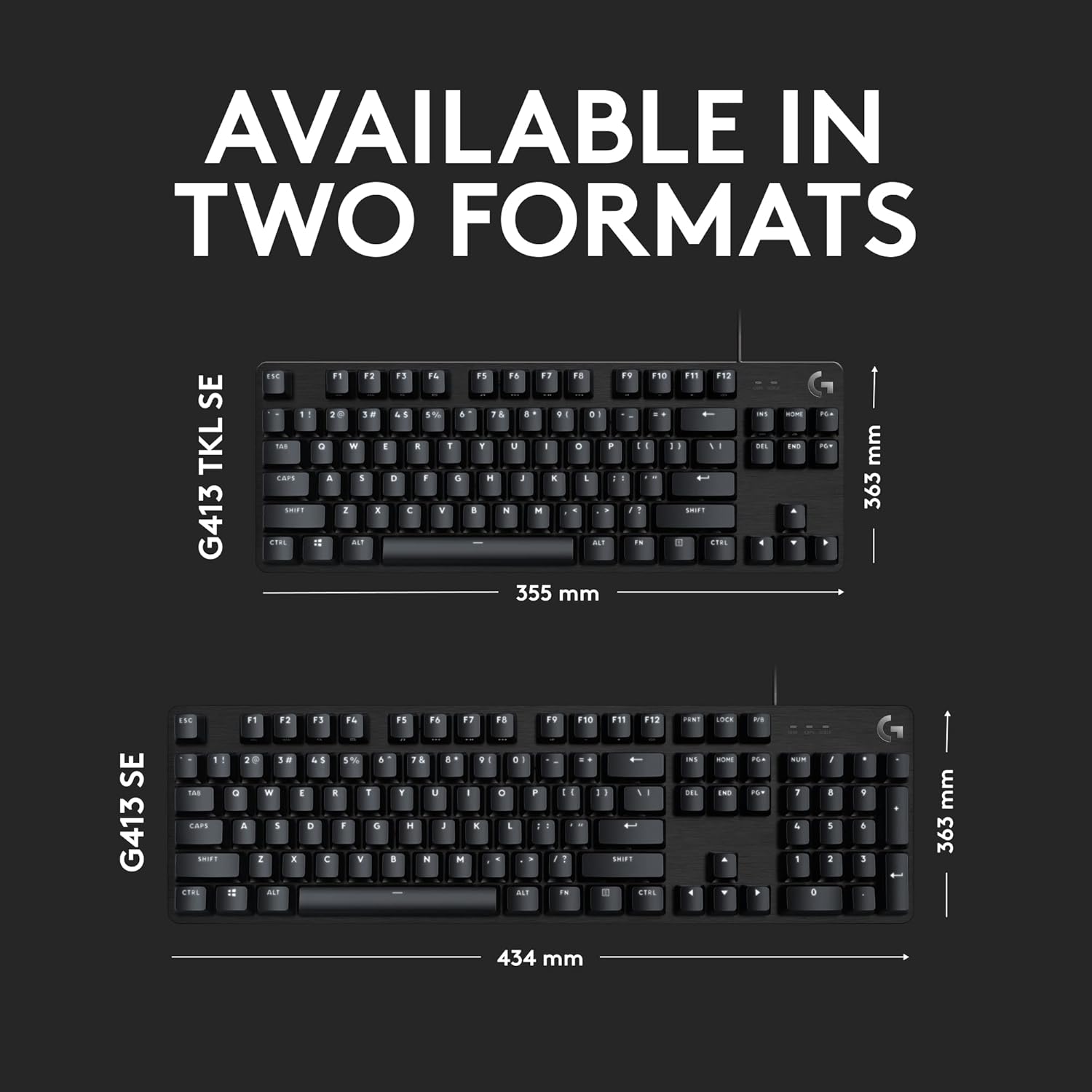 Logitech G413 Se Wired Mechanical Gaming Keyboard - Compact Backlit Keyboard with Tactile Mechanical Switches