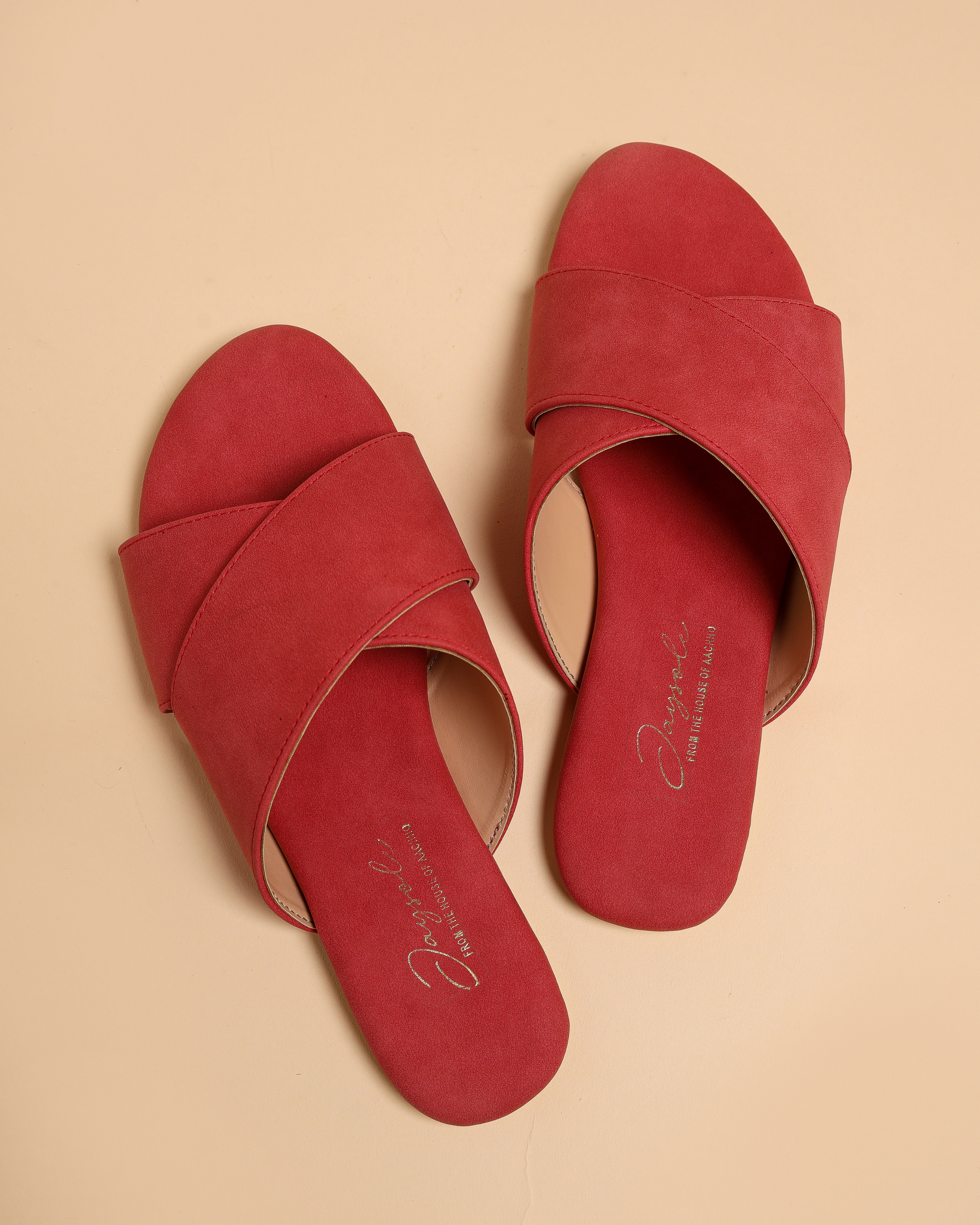 Sunkissed Coral Suede Flats My Store