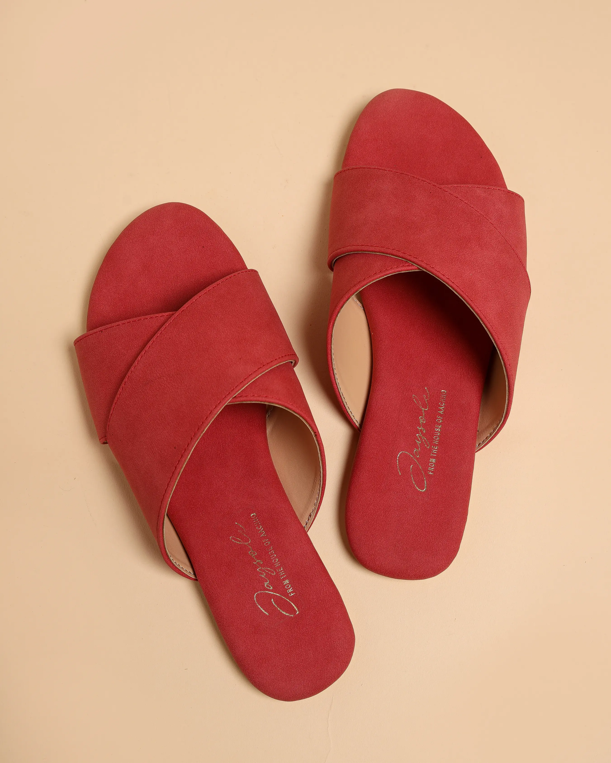 Sunkissed Coral Suede Flats My Store