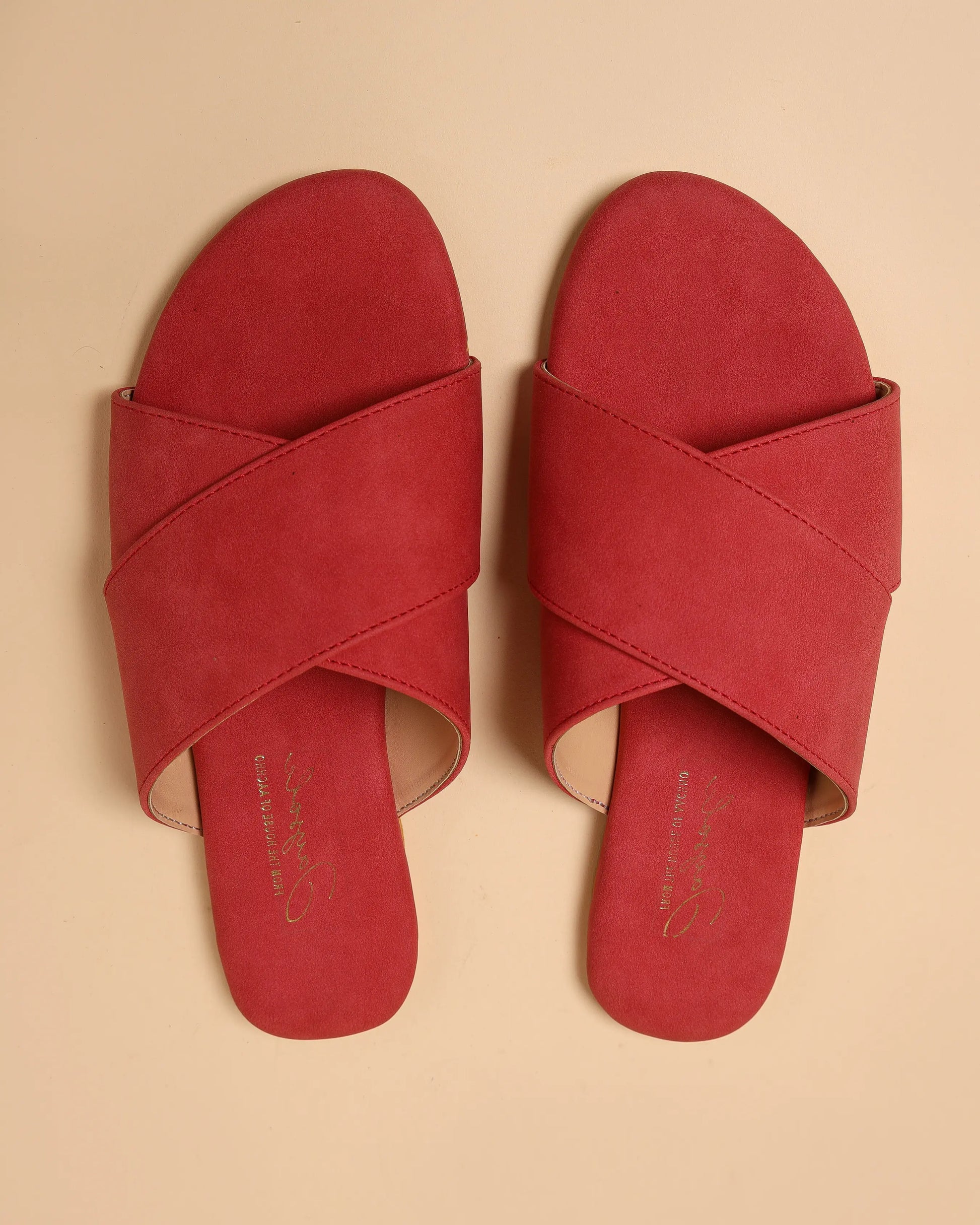 Sunkissed Coral Suede Flats My Store