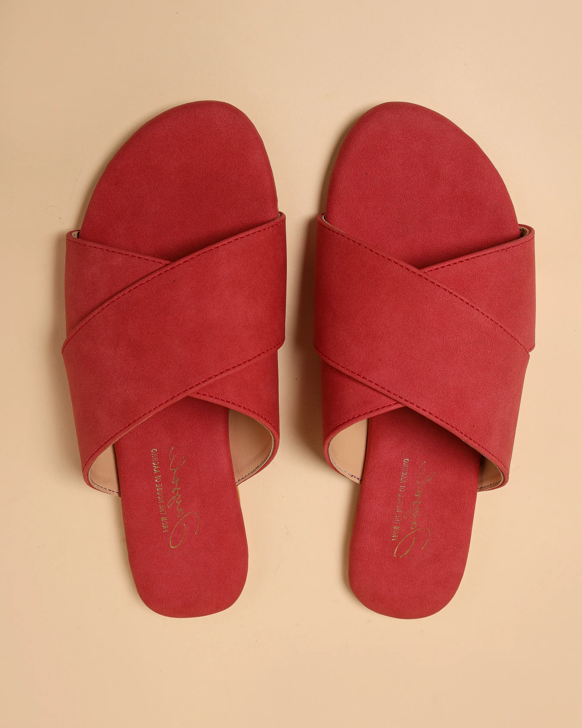 Sunkissed Coral Suede Flats My Store