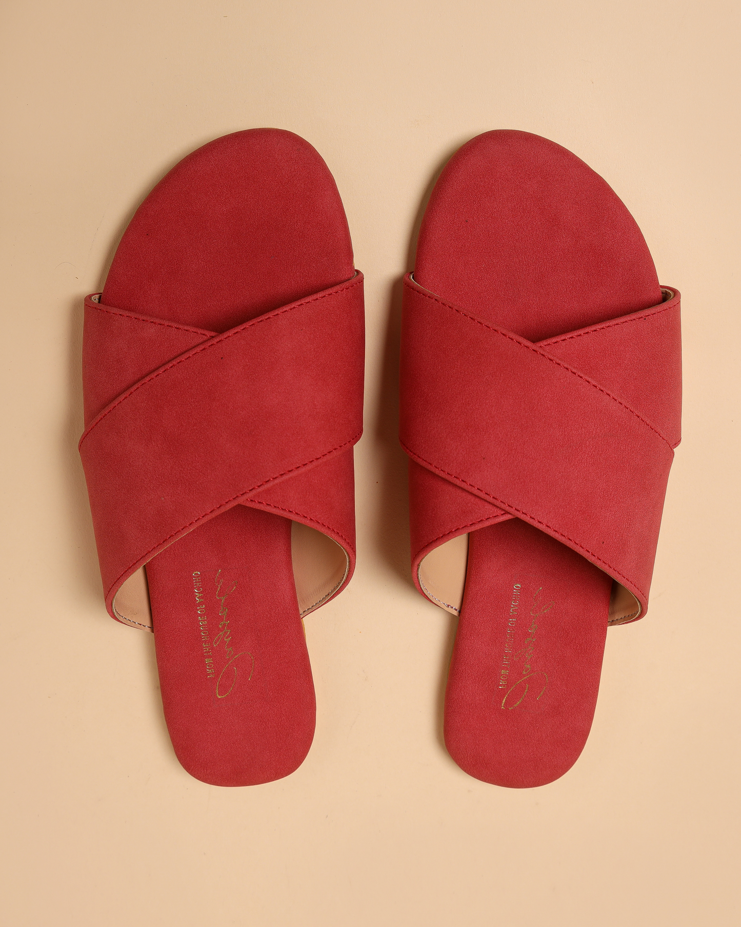 Sunkissed Coral Suede Flats My Store
