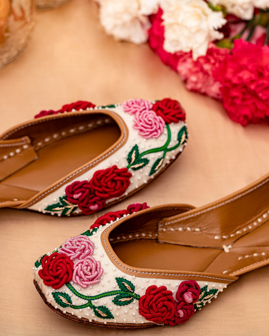 Floral Pop Handcrafted Jutti Quick Cart