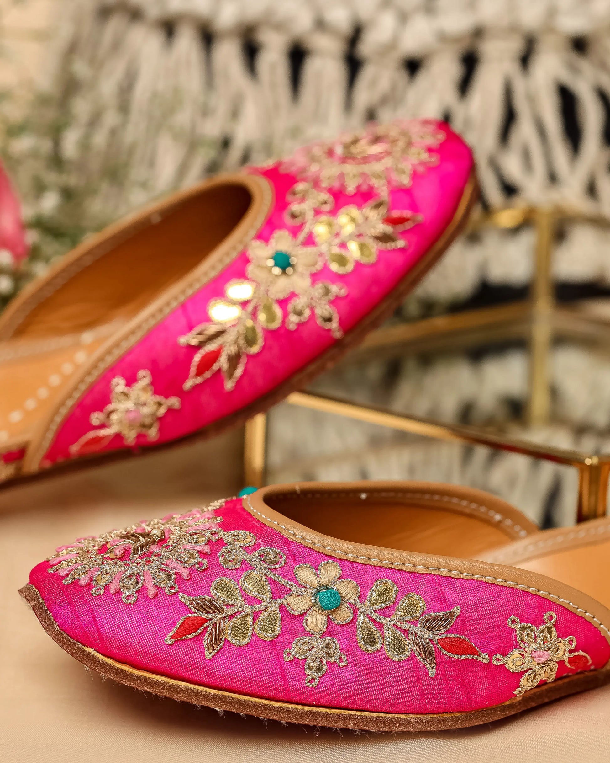 French Pink Handcrafted Jutti My Store