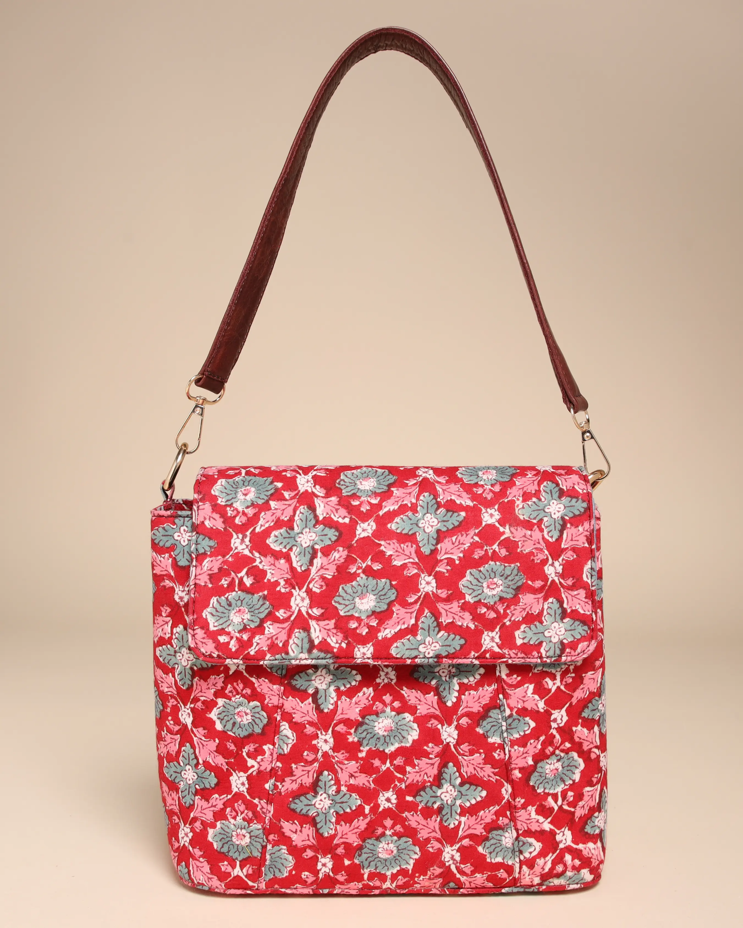 Honeycrisp Cotton Blockprinted Medium Shoulder Bag My Store